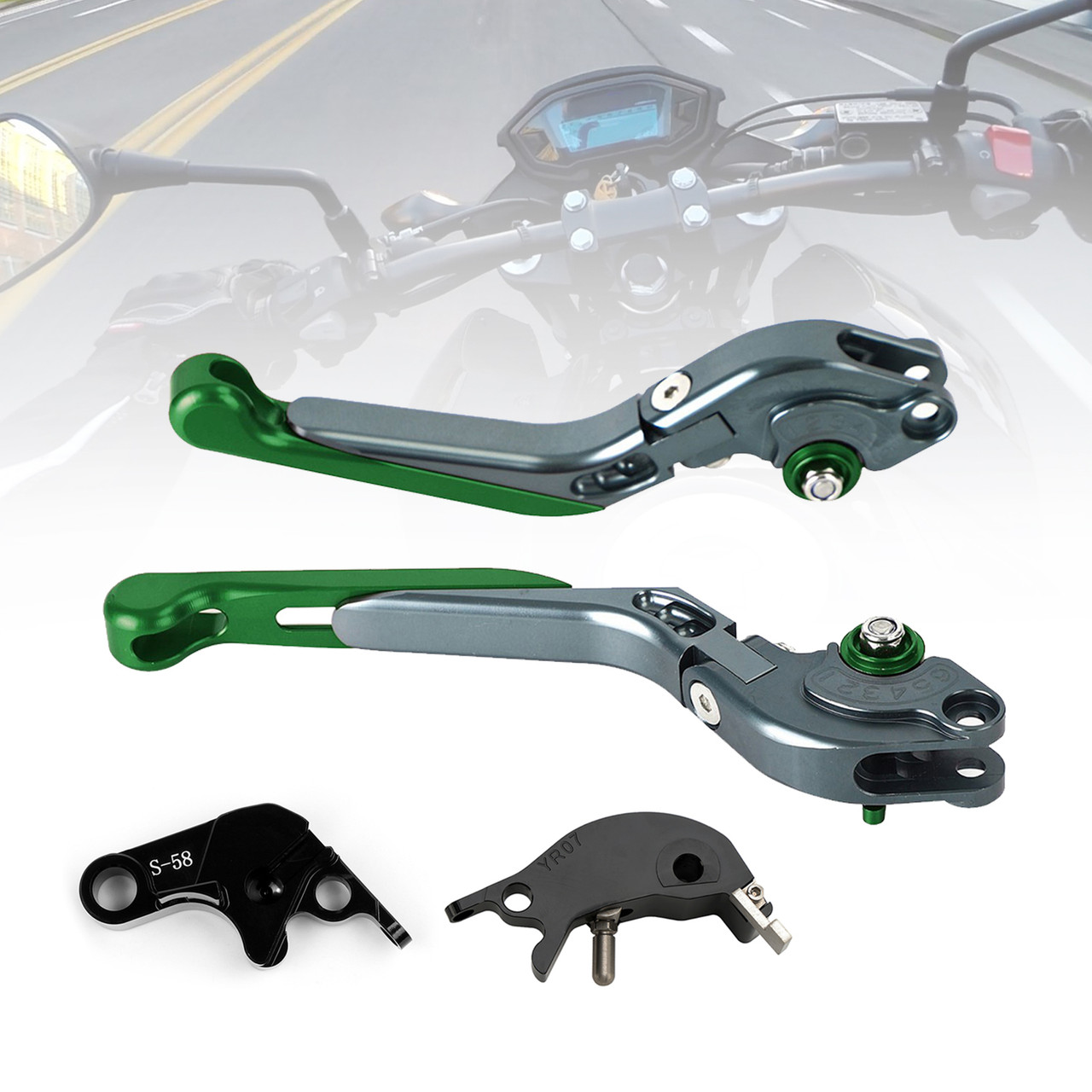 2022-2023 YAMAHA YZF R7 MT-10/SP FZ-10/SP Adjustable Folding Extendable Racing Brake & Clutch Levers Green Generic
