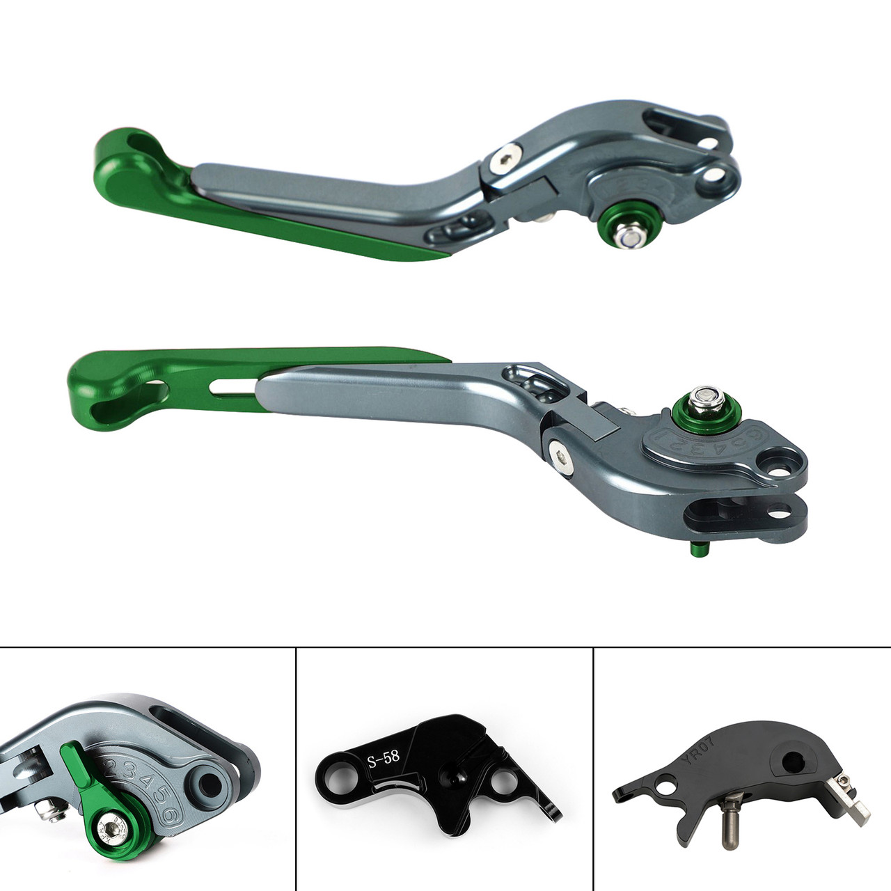 2022-2023 YAMAHA YZF R7 MT-10/SP FZ-10/SP Adjustable Folding Extendable Racing Brake & Clutch Levers Green Generic