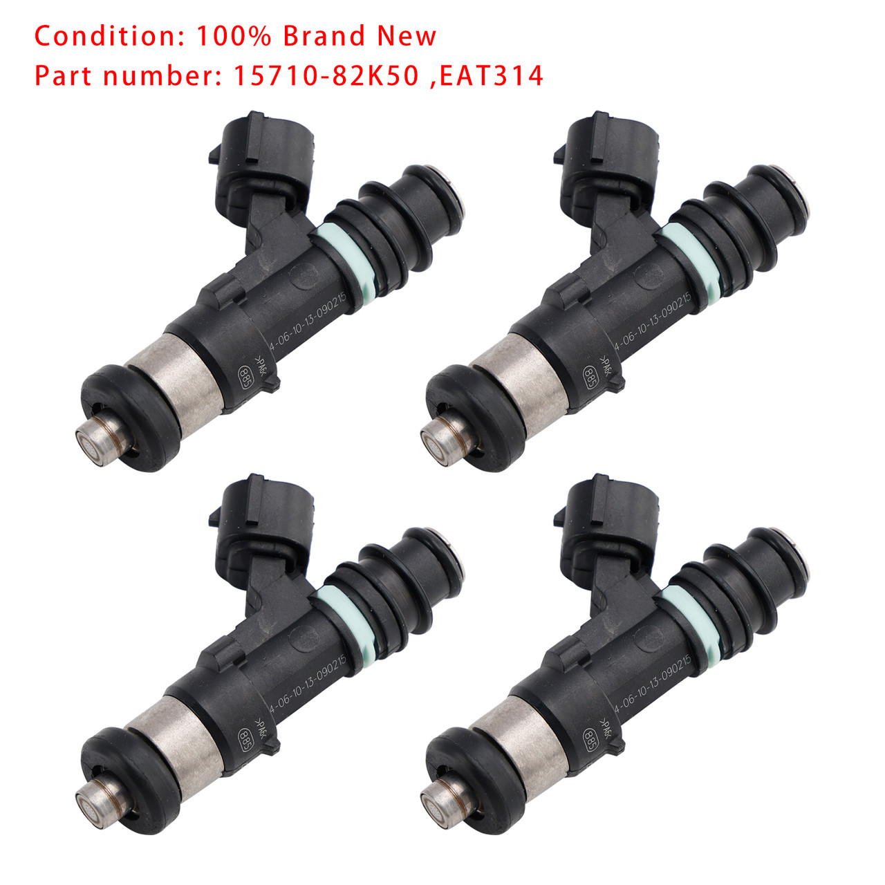 Suzuki Outboard 70 80 90 115 140 HP DF EAT314 4Pcs Fuel Injector 15710-82K50 Generic