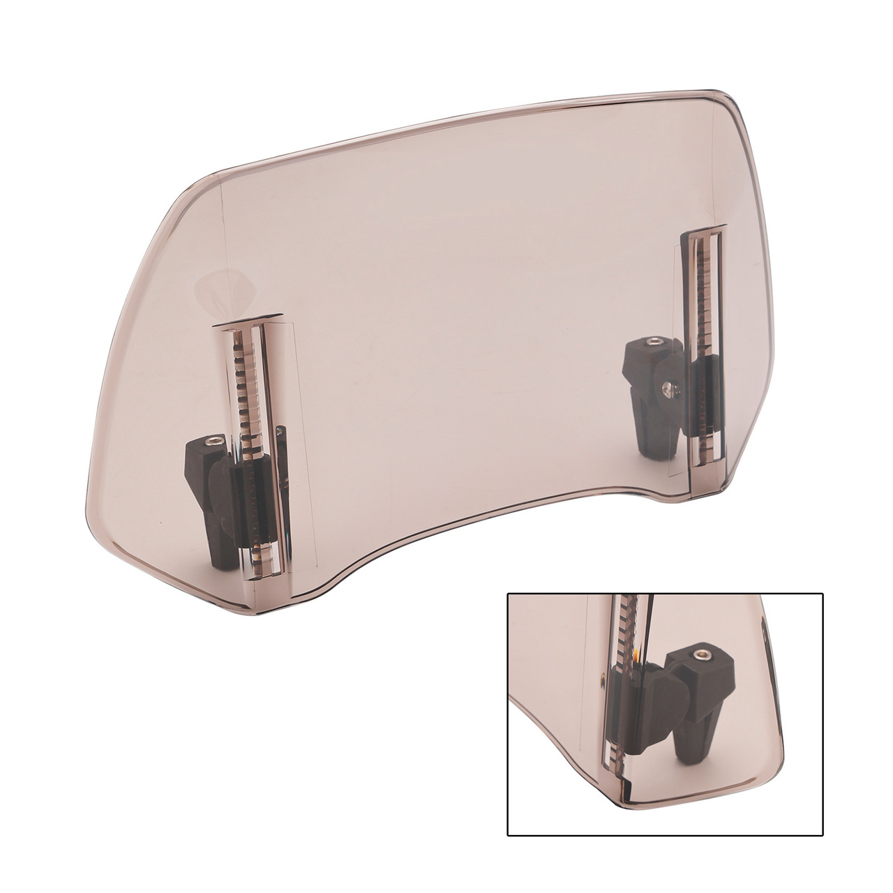 Universal Adjustable Windshield Clip On Wind Screen Deflector Extension Spoiler Smoke Universal Adjustable Windshield Clip On Wind Screen Deflector Extension Spoiler Smoke