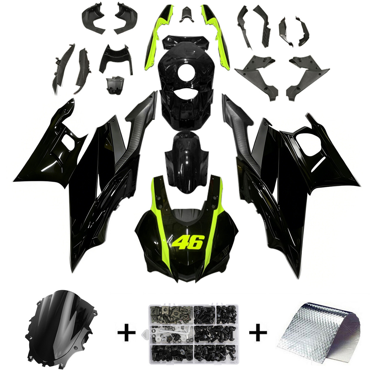 2022-2024 Yamaha YZF R3 YZF R25 Black Fairing Kit