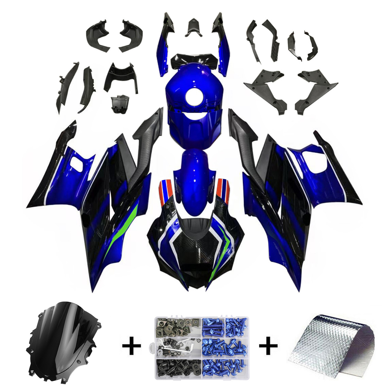 2022-2024 Yamaha YZF-R3 R25 Blue&Green Fairing Kit