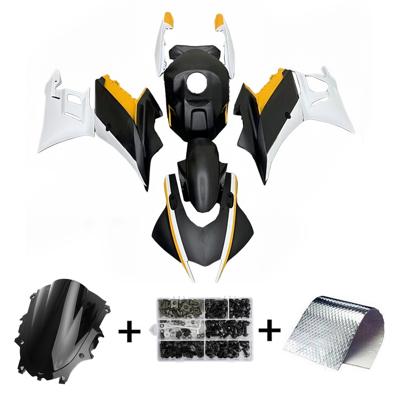 2022-2023 Yamaha YZF-R3 R25 Matte Black&Orange Fairing Kit