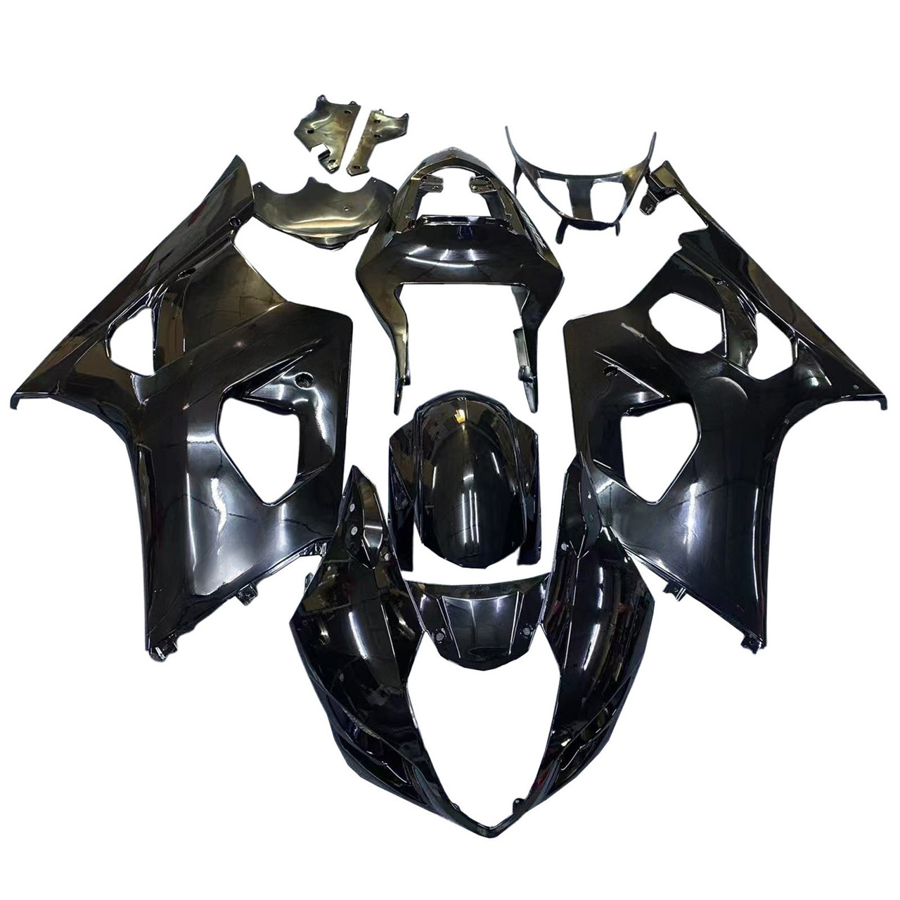 2003-2004 K3 GSXR1000 Suzuki Black with Silver Logo Fairing Kit