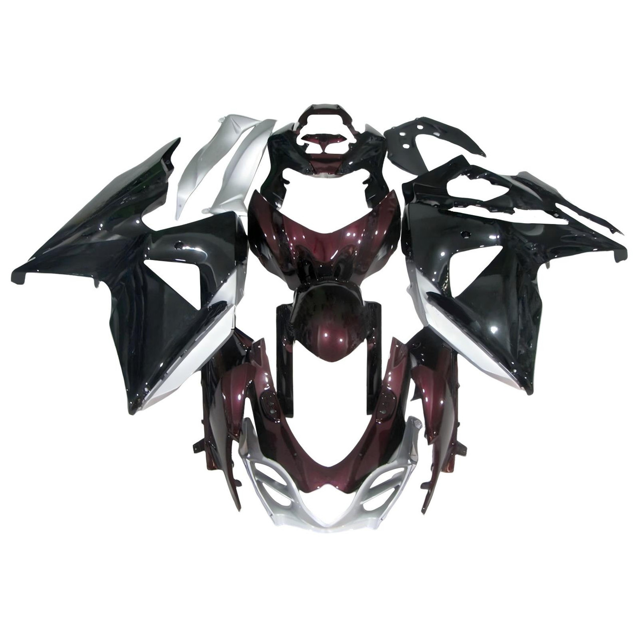 2009-2016 K9 GSXR1000 Suzuki Gloss Black&Dark Red Fairing Kit