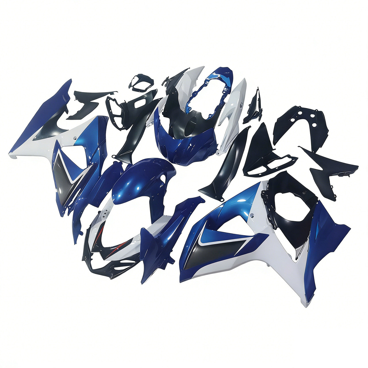 2009-2016 K9 GSXR1000 Suzuki White&Blue Style5 Fairing Kit