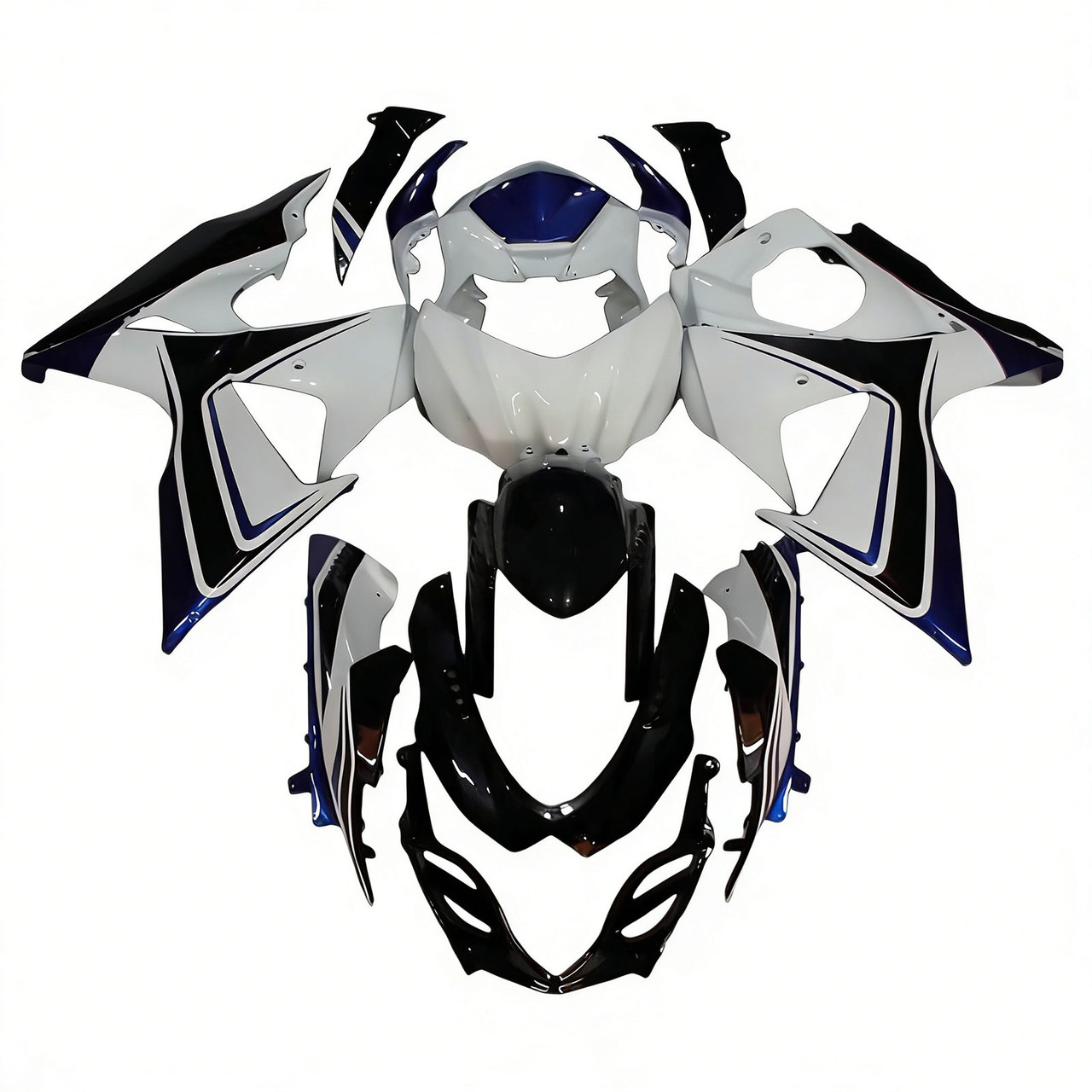2009-2016 K9 GSXR1000 Suzuki White&Blue Style7 Fairing Kit