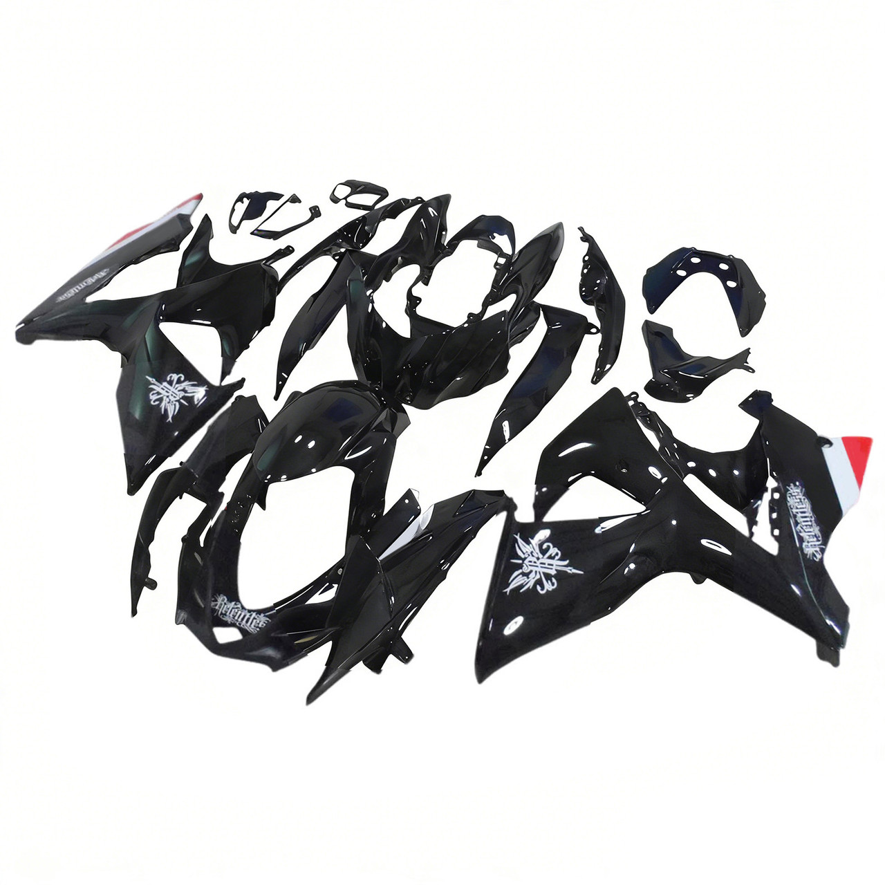 2009-2016 K9 GSXR1000 Suzuki Black with White Accents Fairing Kit