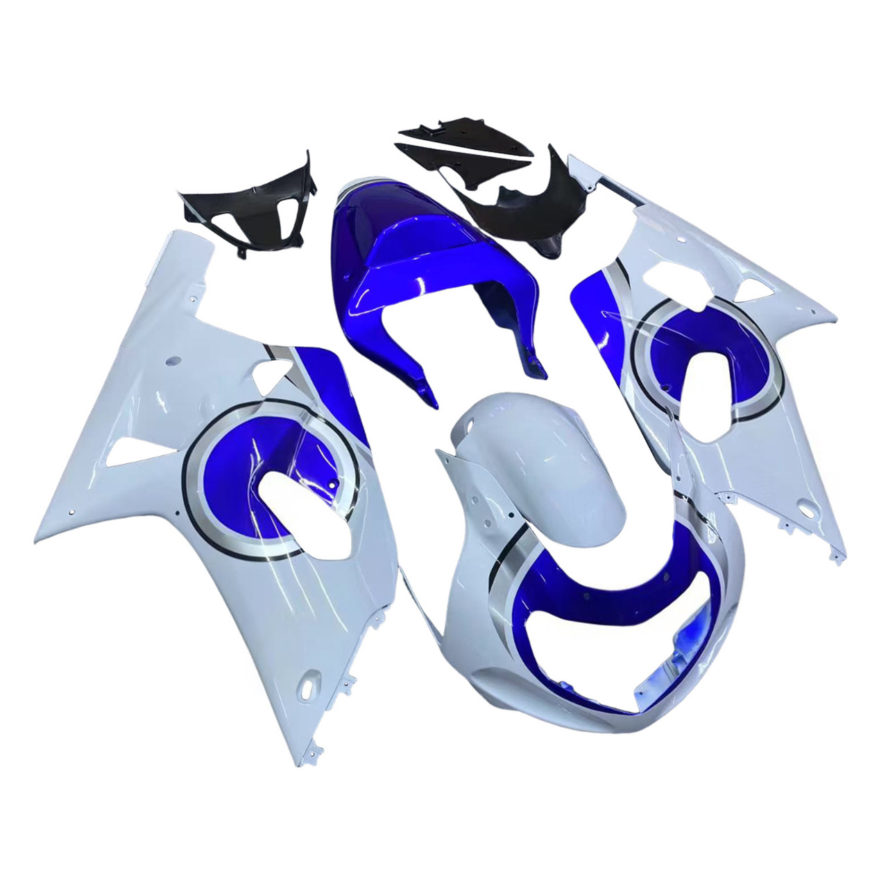 2001-2003 GSXR600 2000-2003 GSXR750 K1 Suzuki White with Blue Emblems Fairing Kit