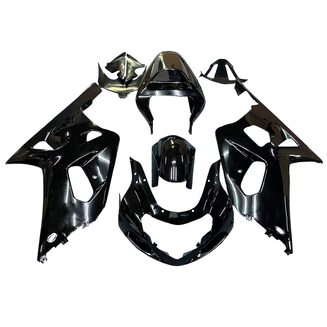 2001-2003 GSXR600 2000-2003 GSXR750 K1 Suzuki Gloss Black with Gold Logo Fairing Kit