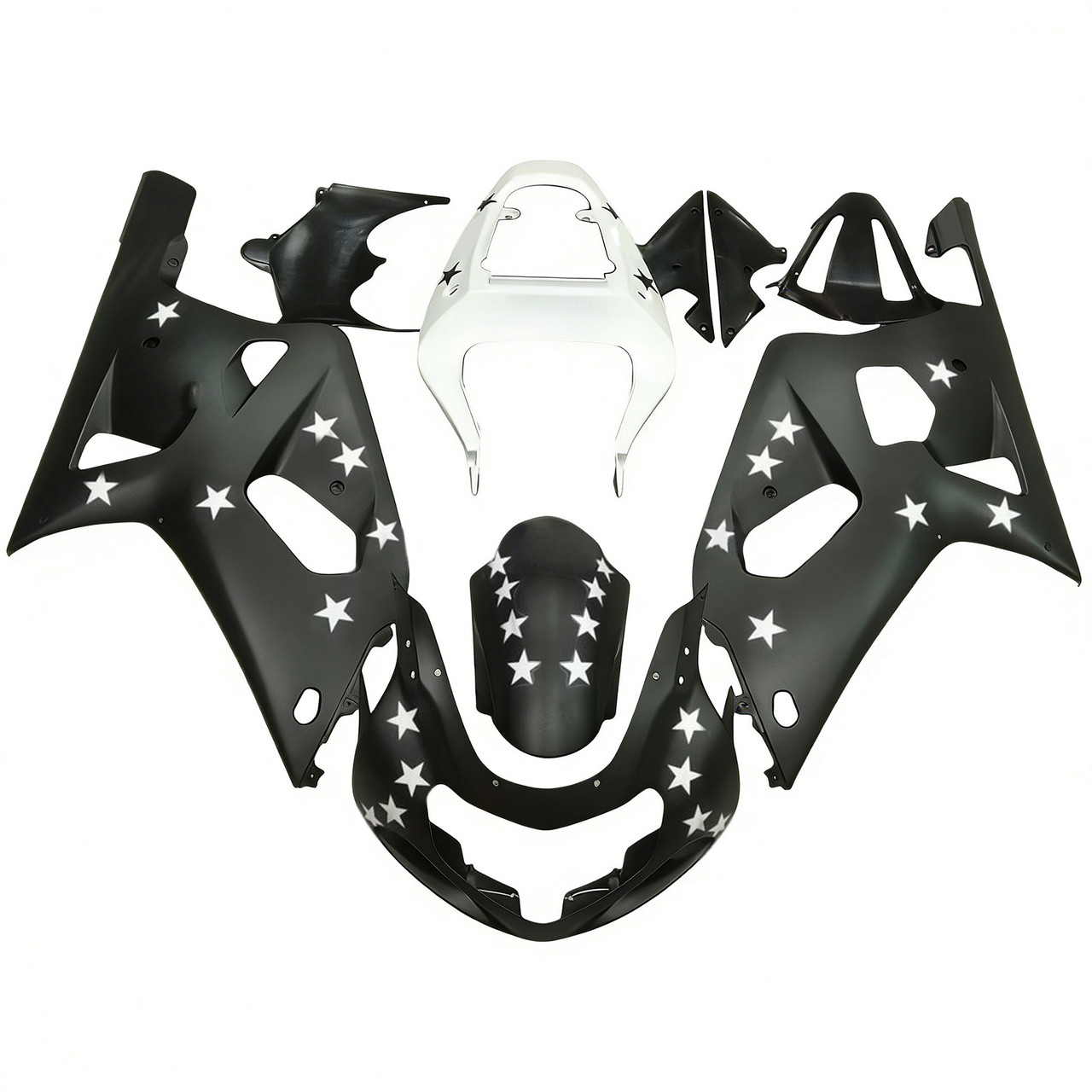 2001-2003 GSXR600 2000-2003 GSXR750 K1 Suzuki Matte Black with Stars Fairing Kit