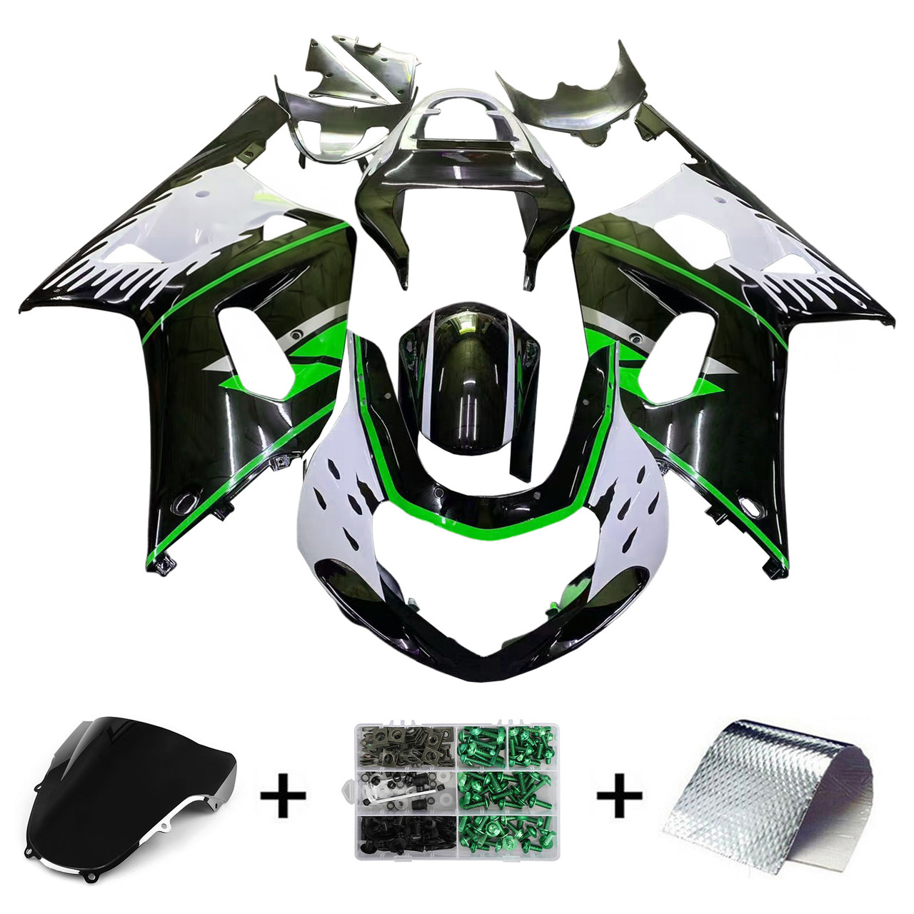 2001-2003 GSXR600 2000-2003 GSXR750 K1 Suzuki Green Black Fairing Kit