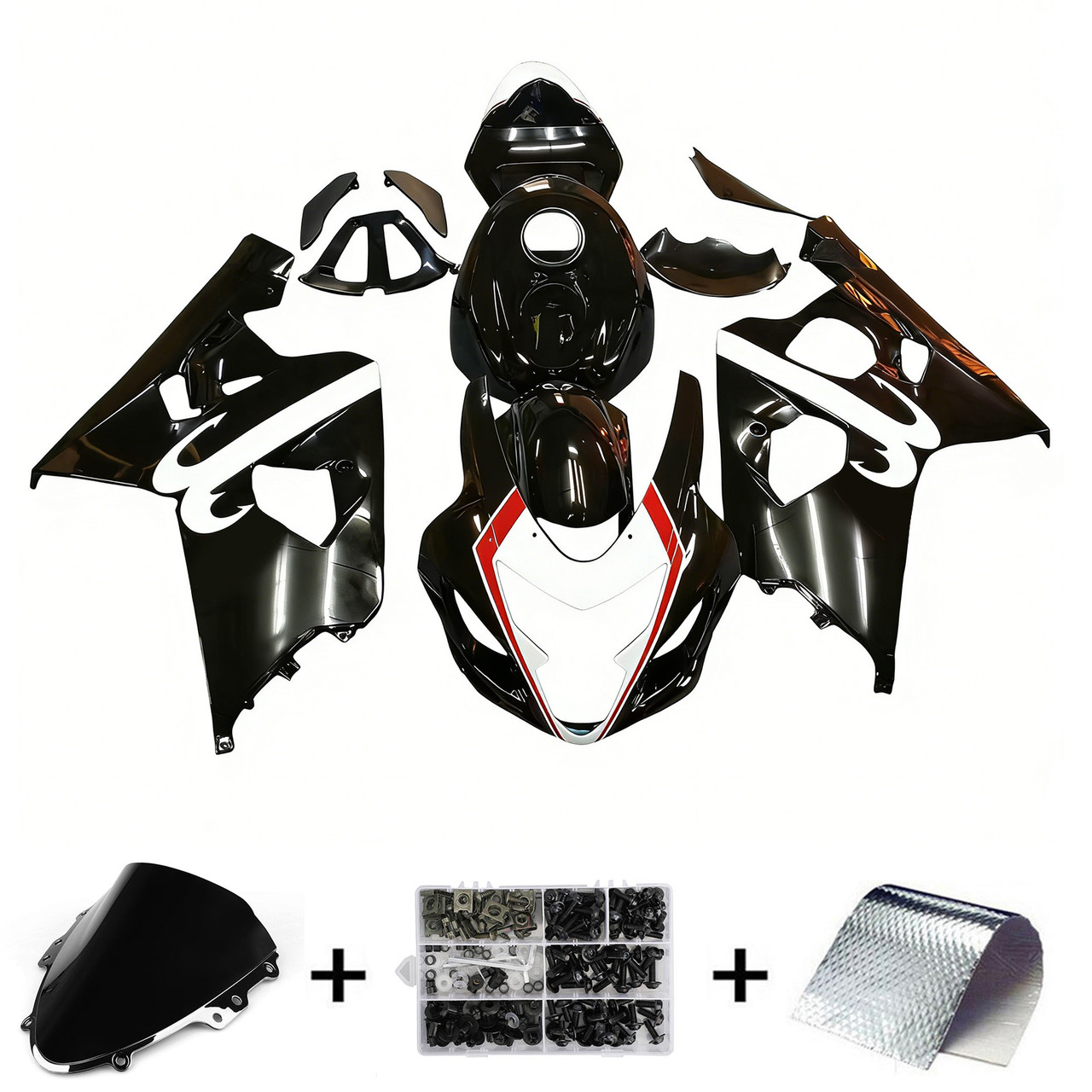 2004-2005 K4 GSXR 600/750 Suzuki White&Black Style4 Fairing Kit