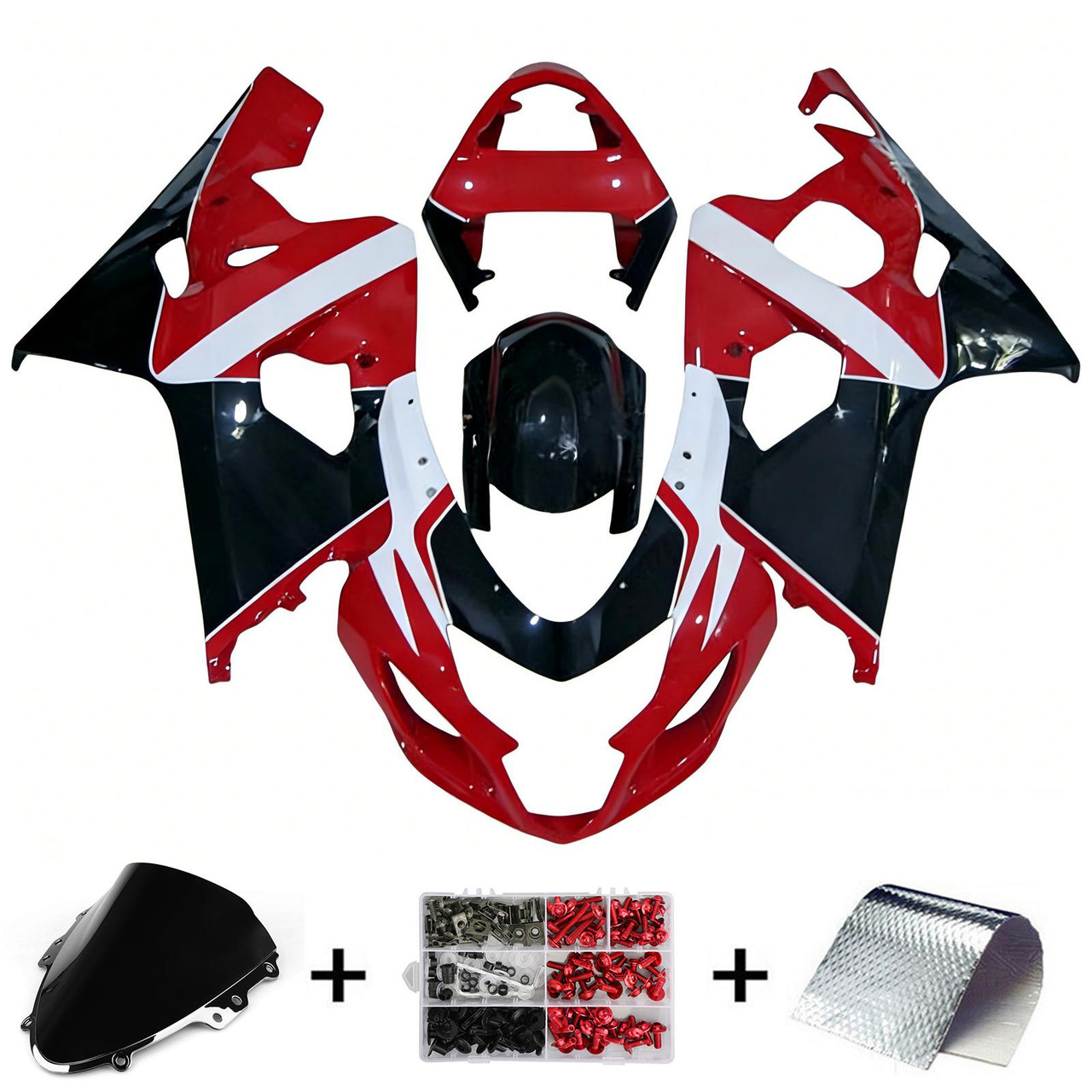 2004-2005 K4 GSXR 600/750 Suzuki Red&Black Japanese Fairing Kit