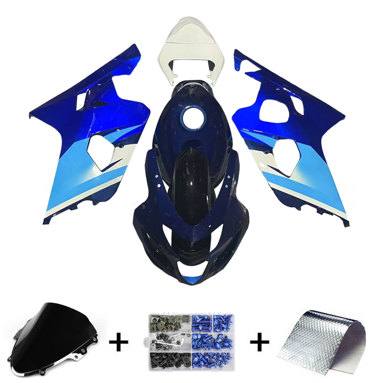 2004-2005 K4 GSXR 600/750 Suzuki Gradient Blue Fairing Kit