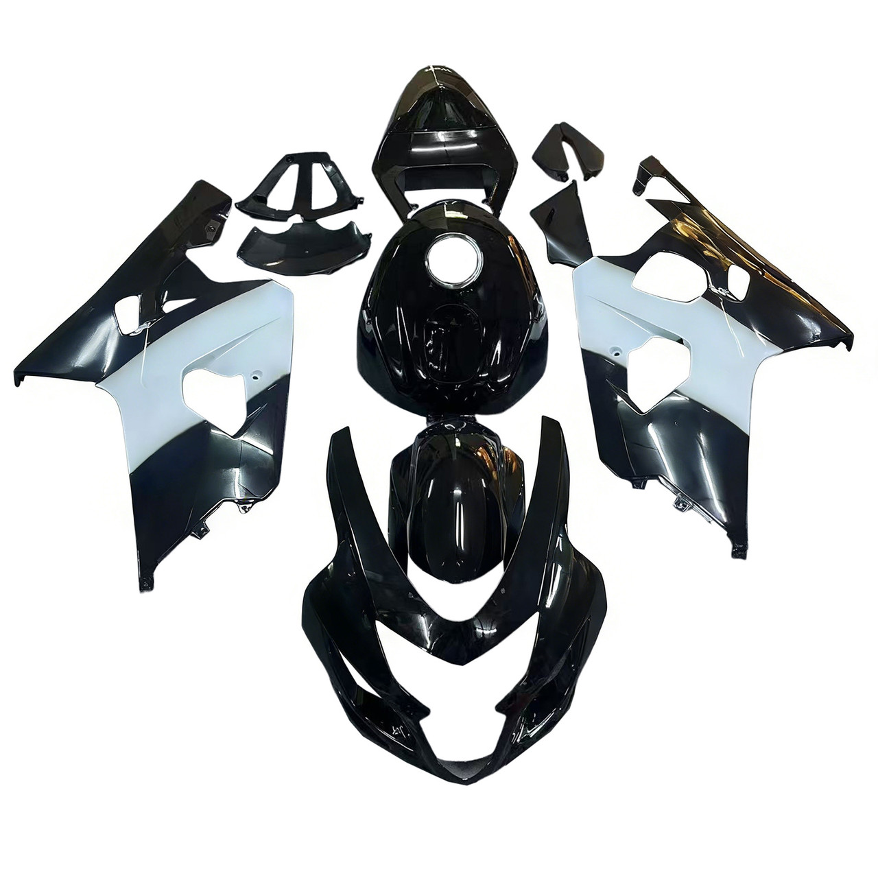 2004-2005 K4 GSXR 600/750 Suzuki White&Black Style3 Fairing Kit