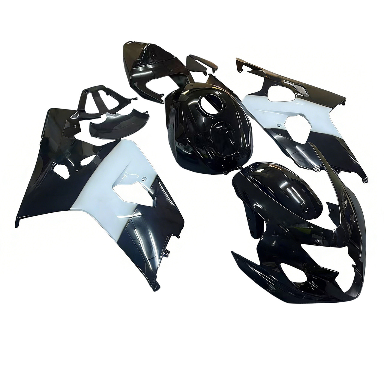 2004-2005 K4 GSXR 600/750 Suzuki White&Black Style3 Fairing Kit