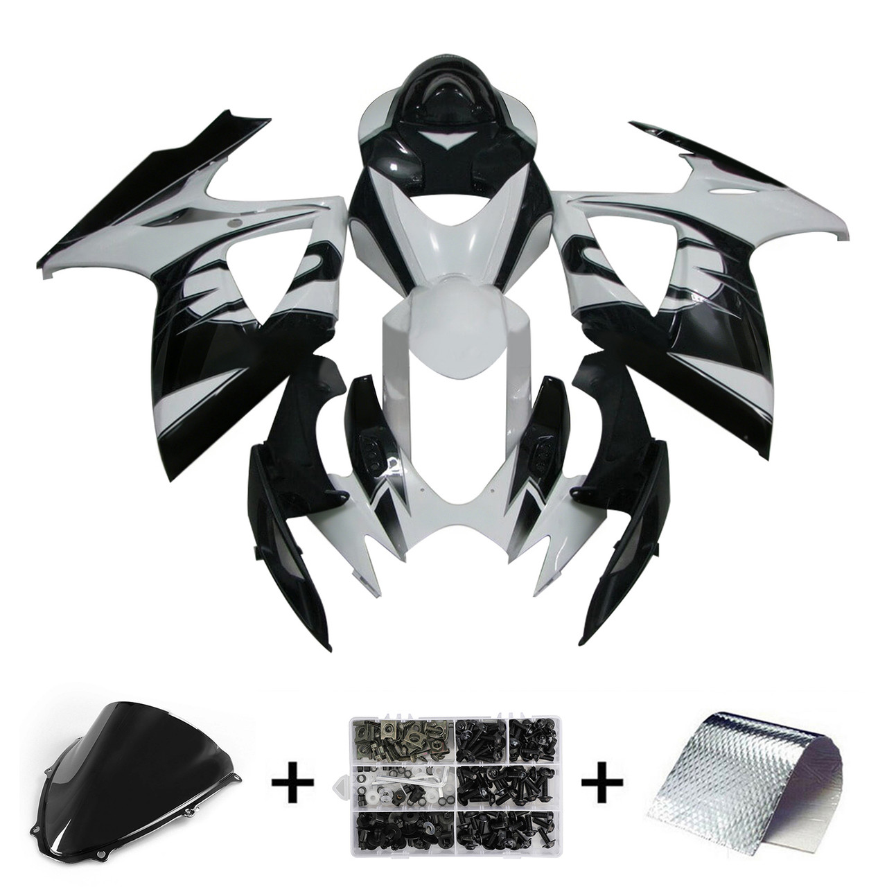 2006-2007 K6 GSXR 600/750 Suzuki Black&White Fairing kit