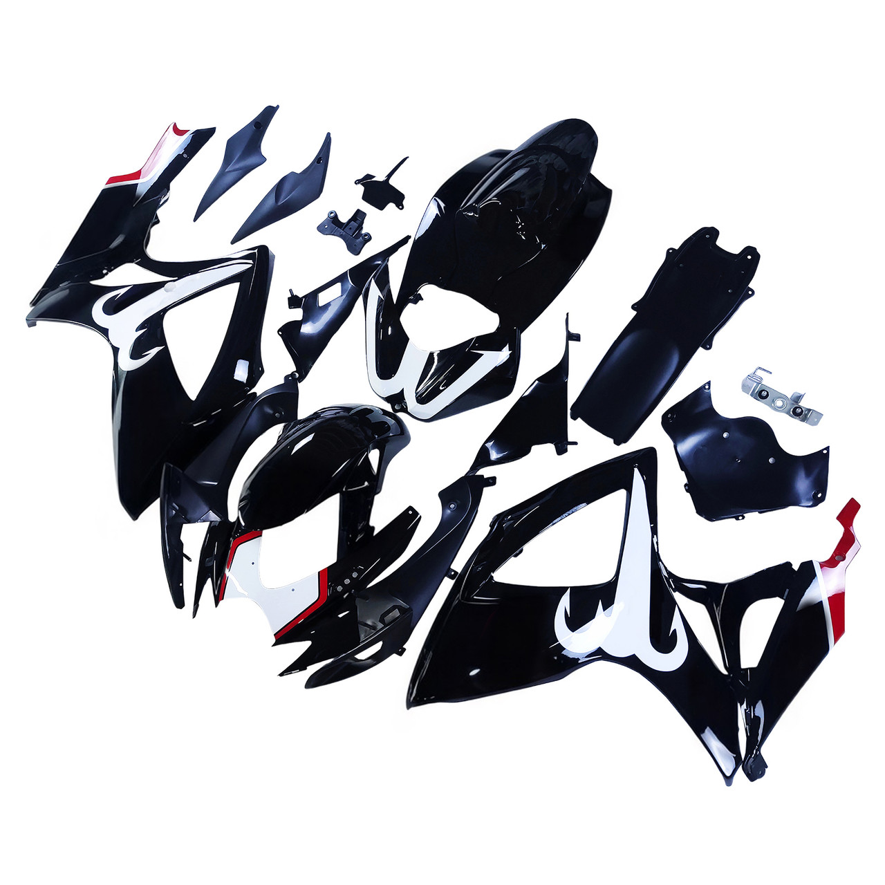 2006-2007 K6 GSXR 600/750 Suzuki Black&White Accents Fairing kit