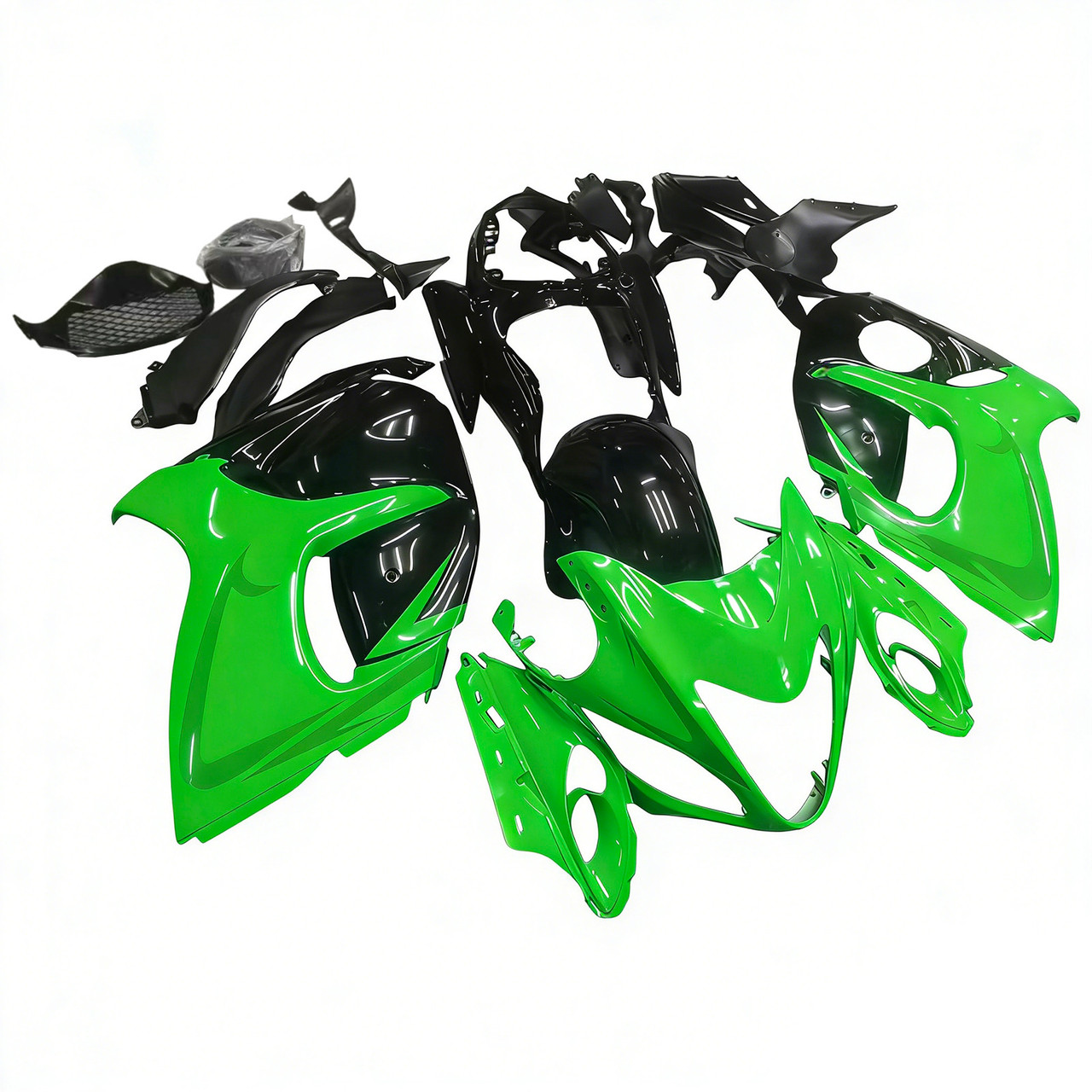 2008-2020 GSX1300R Hayabusa Suzuki Green&Black Fairing Kit 1