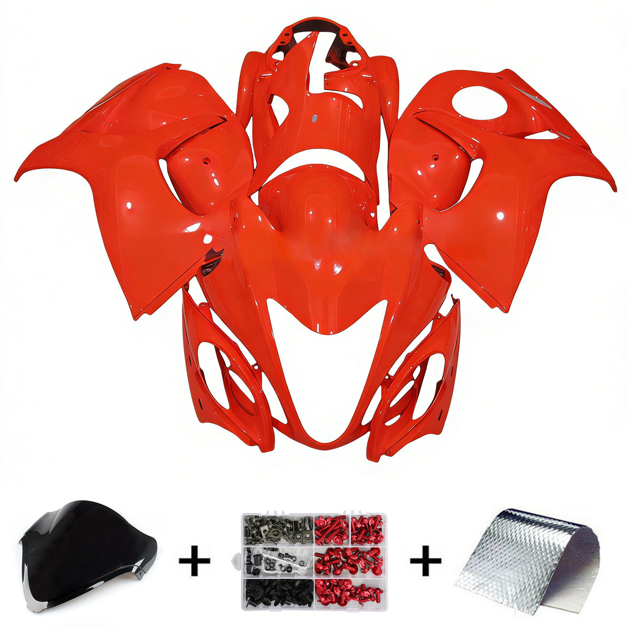 2008-2020 GSX1300R Hayabusa Suzuki Red with Black Logo Fairing Kit