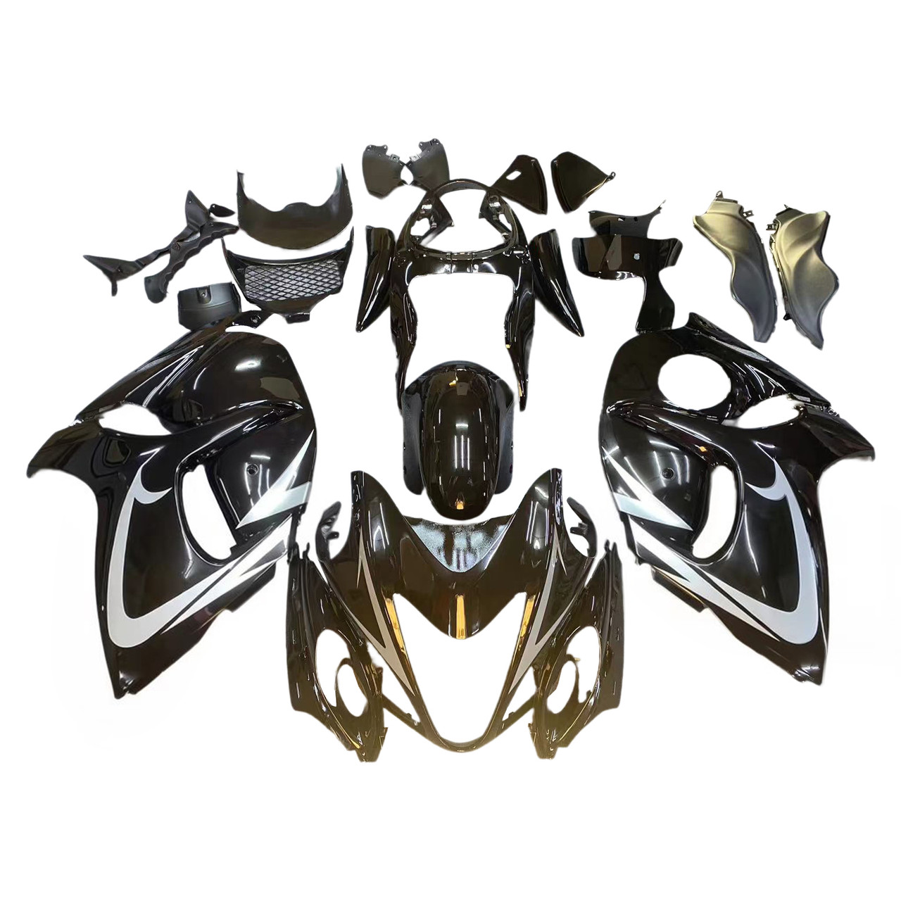 2008-2020 GSX1300R Hayabusa Suzuki Black with Gold Logo Fairing Kit