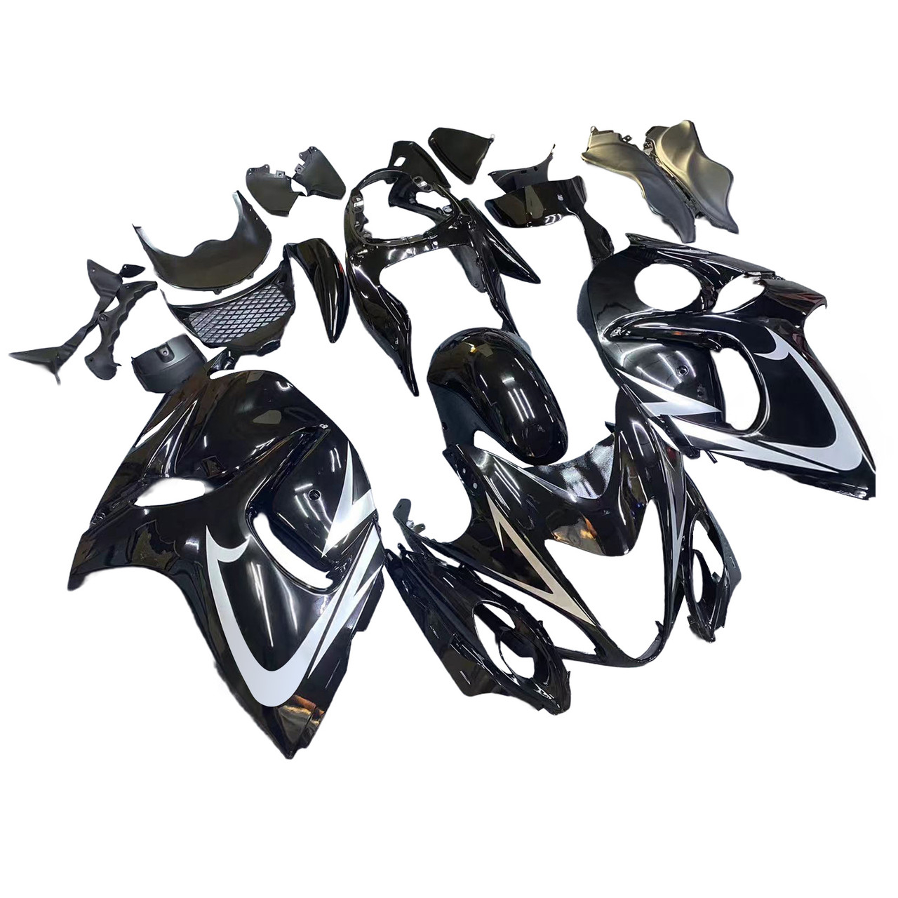 2008-2020 GSX1300R Hayabusa Suzuki Black with Gold Logo Fairing Kit