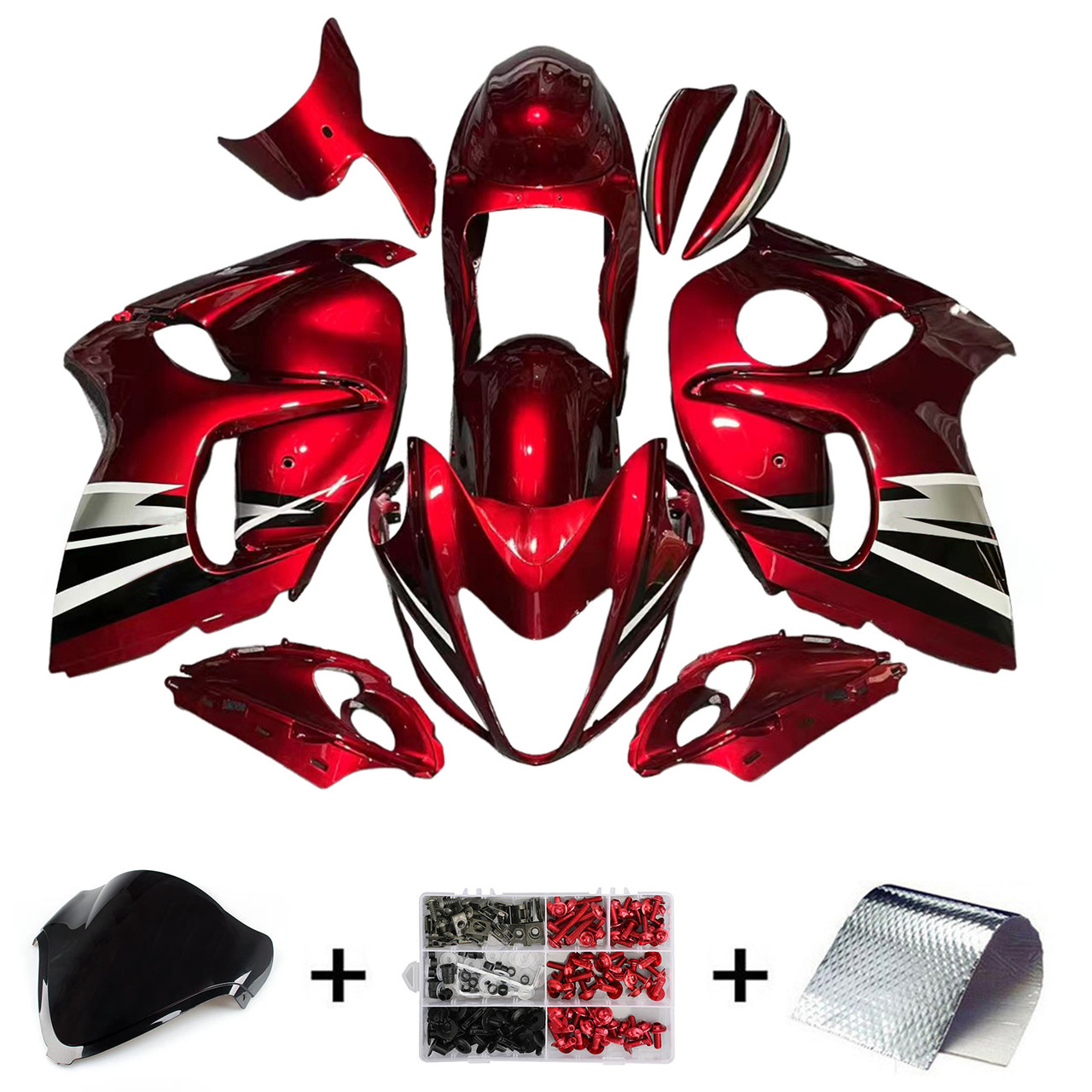 2008-2020 GSX1300R Hayabusa Suzuki Dark Red Fairing Kit