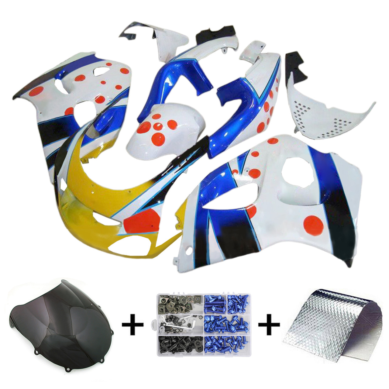 GSXR600 1996-2000 GSXR750 1996-1999 Suzuki Blue&Yellow Fairing Kit
