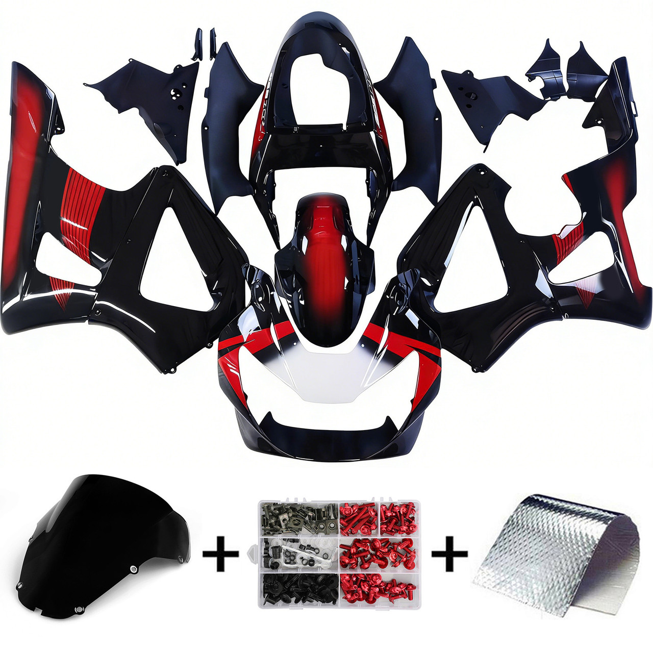 2000-2001 Honda CBR929RR Black Red &Patterns Fairing Kit