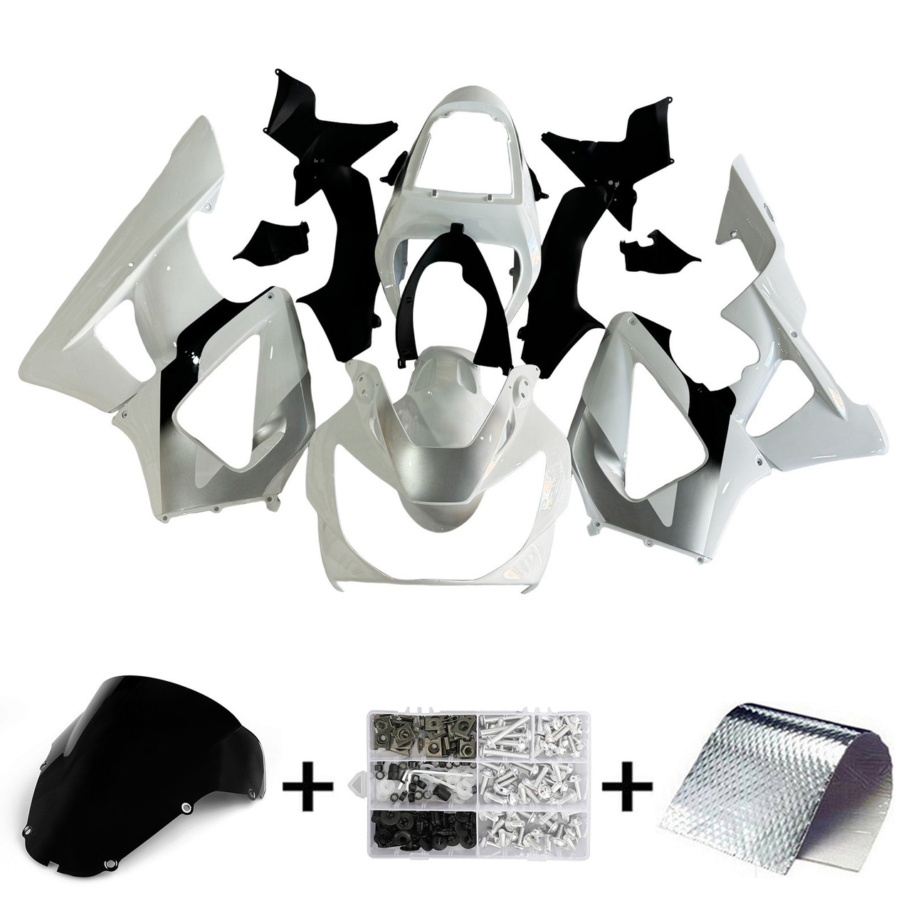 2000-2001 Honda CBR929RR White Black Fairing Kit
