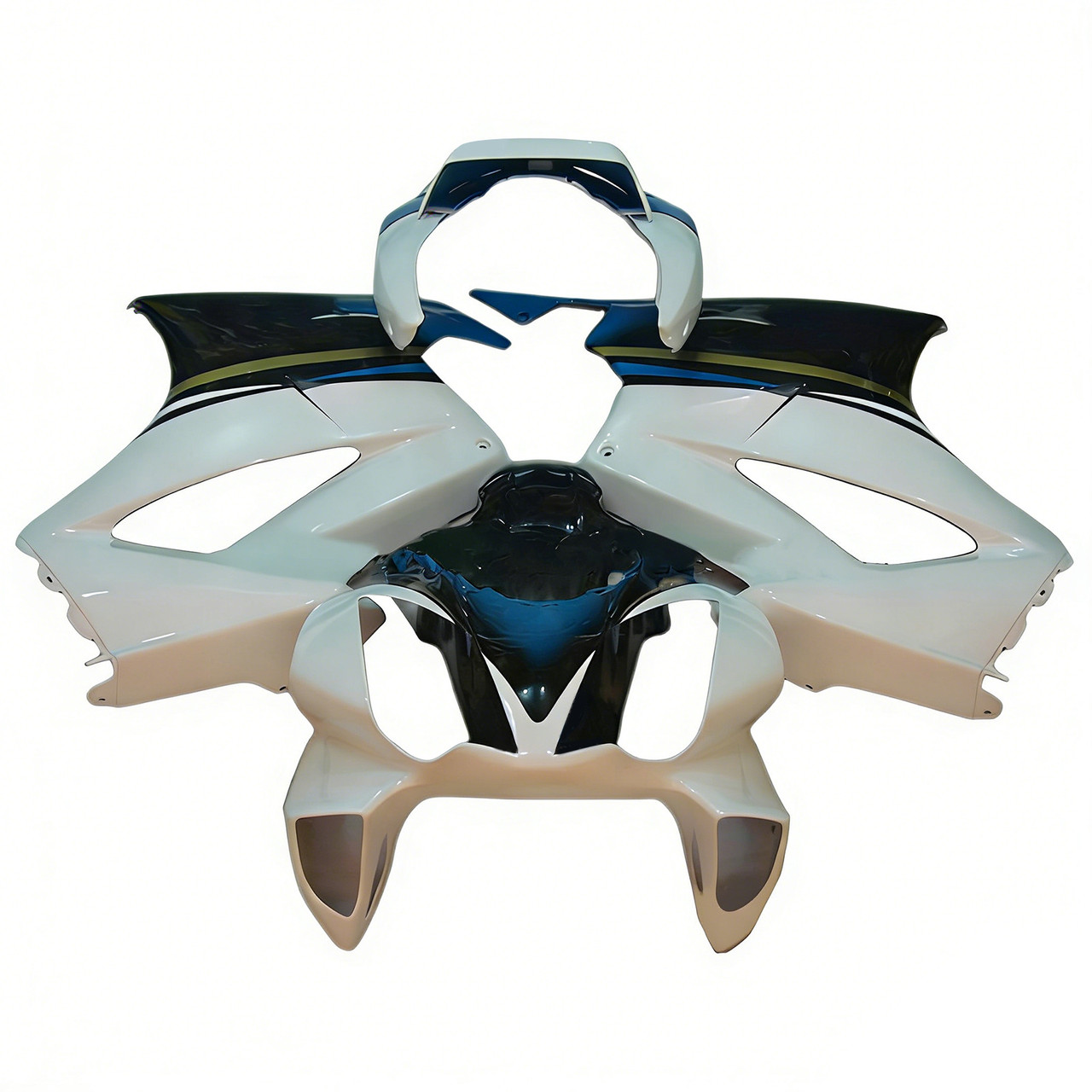 2002-2012 Honda VFR800 White Black Fairing Kit 1
