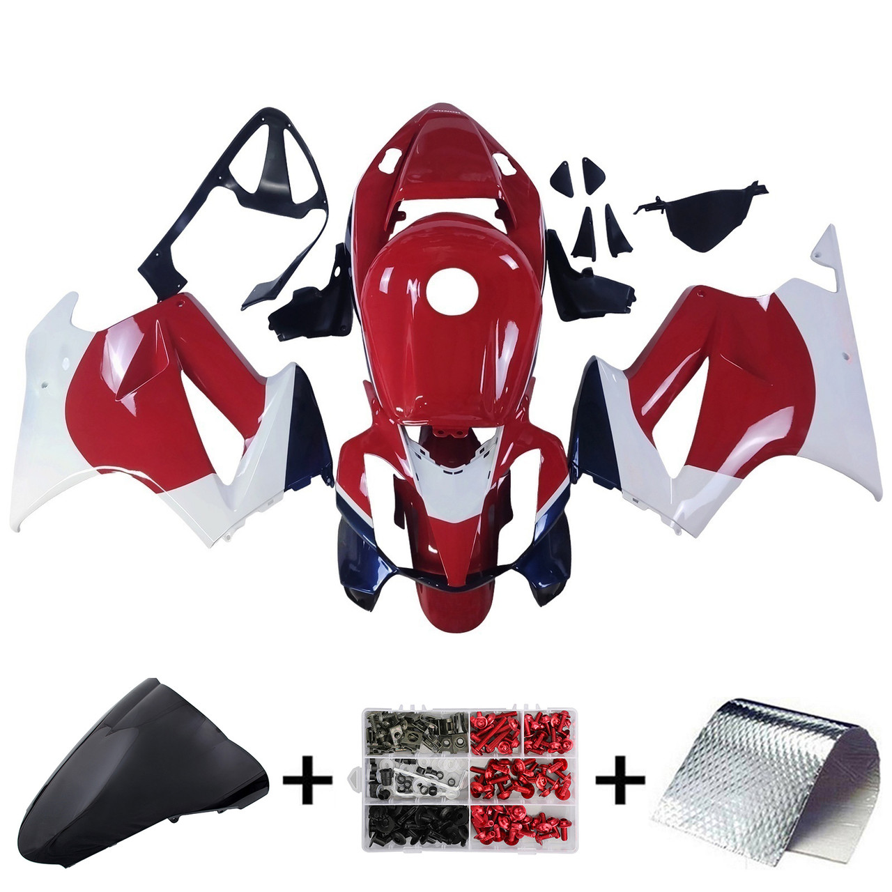 2002-2013 Honda VFR800Red White Black Fairing Kit 1