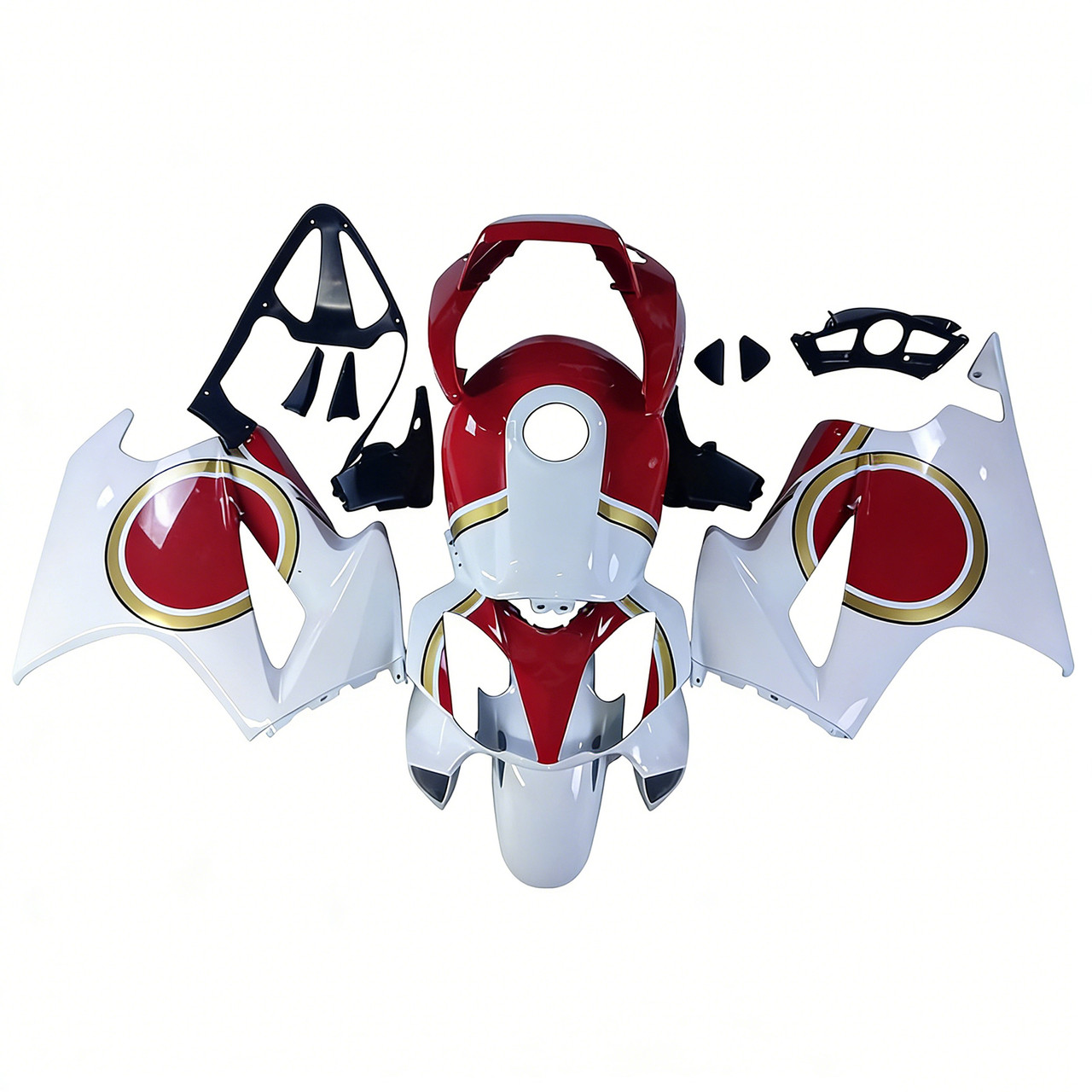 2002-2013 Honda VFR800White Red Fairing Kit