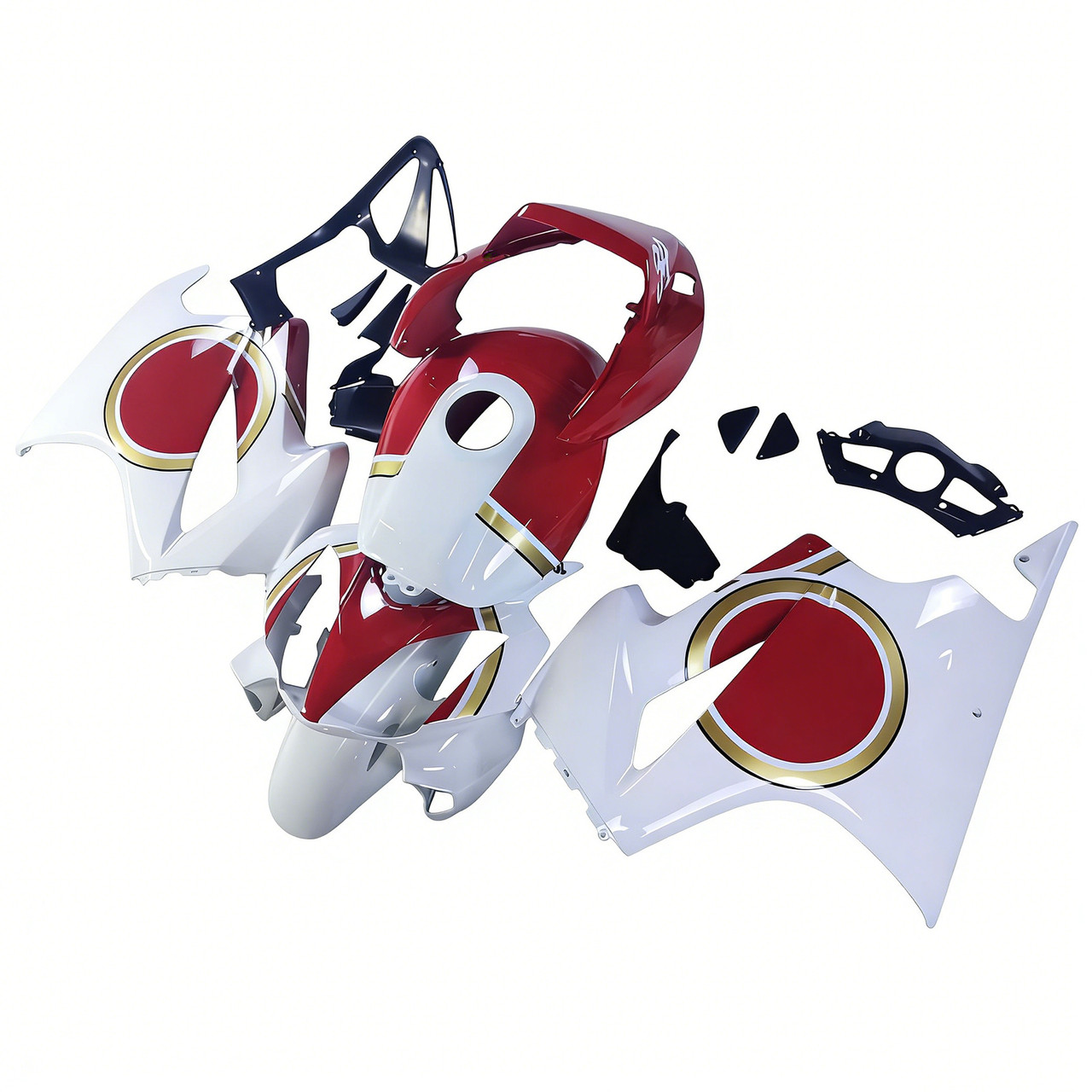 2002-2013 Honda VFR800White Red Fairing Kit