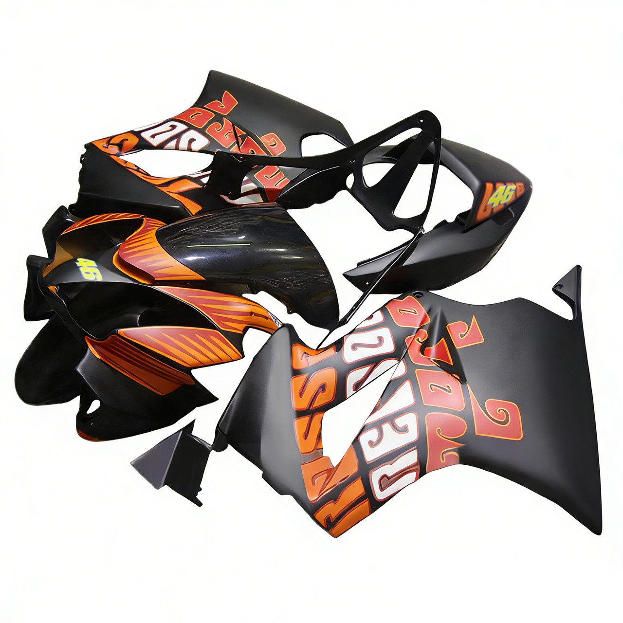 2002-2013 Honda VFR800Black Orange Fairing Kit