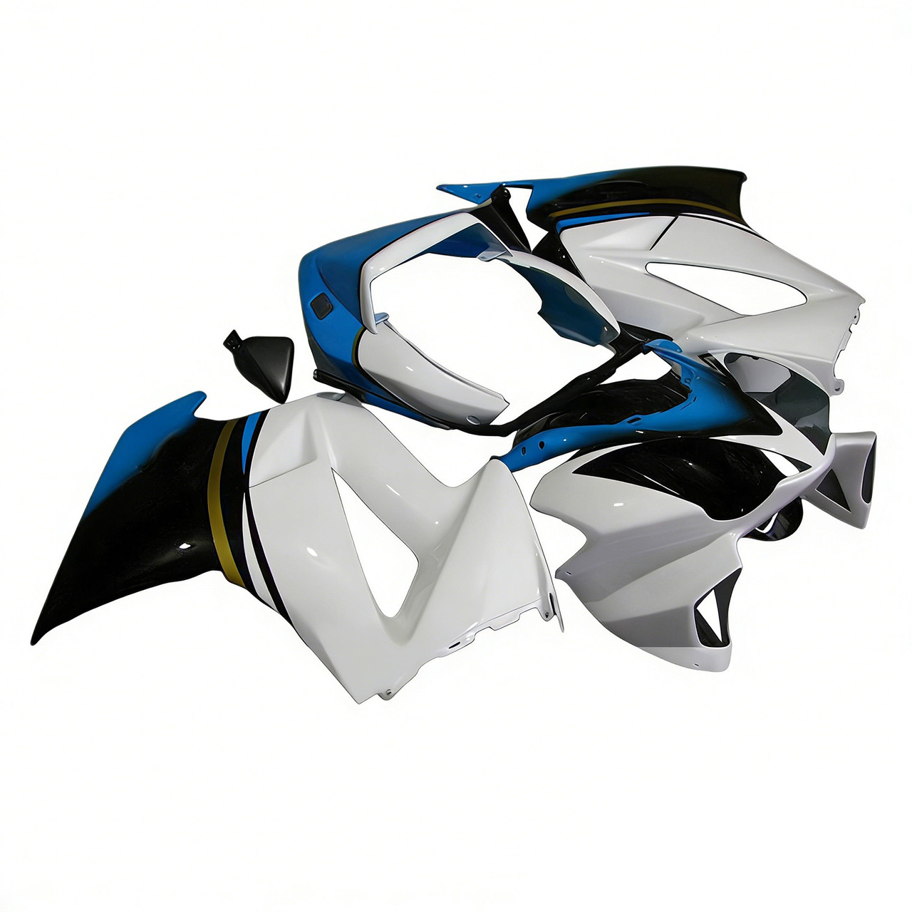 2002-2012 Honda VFR800 White Black Fairing Kit
