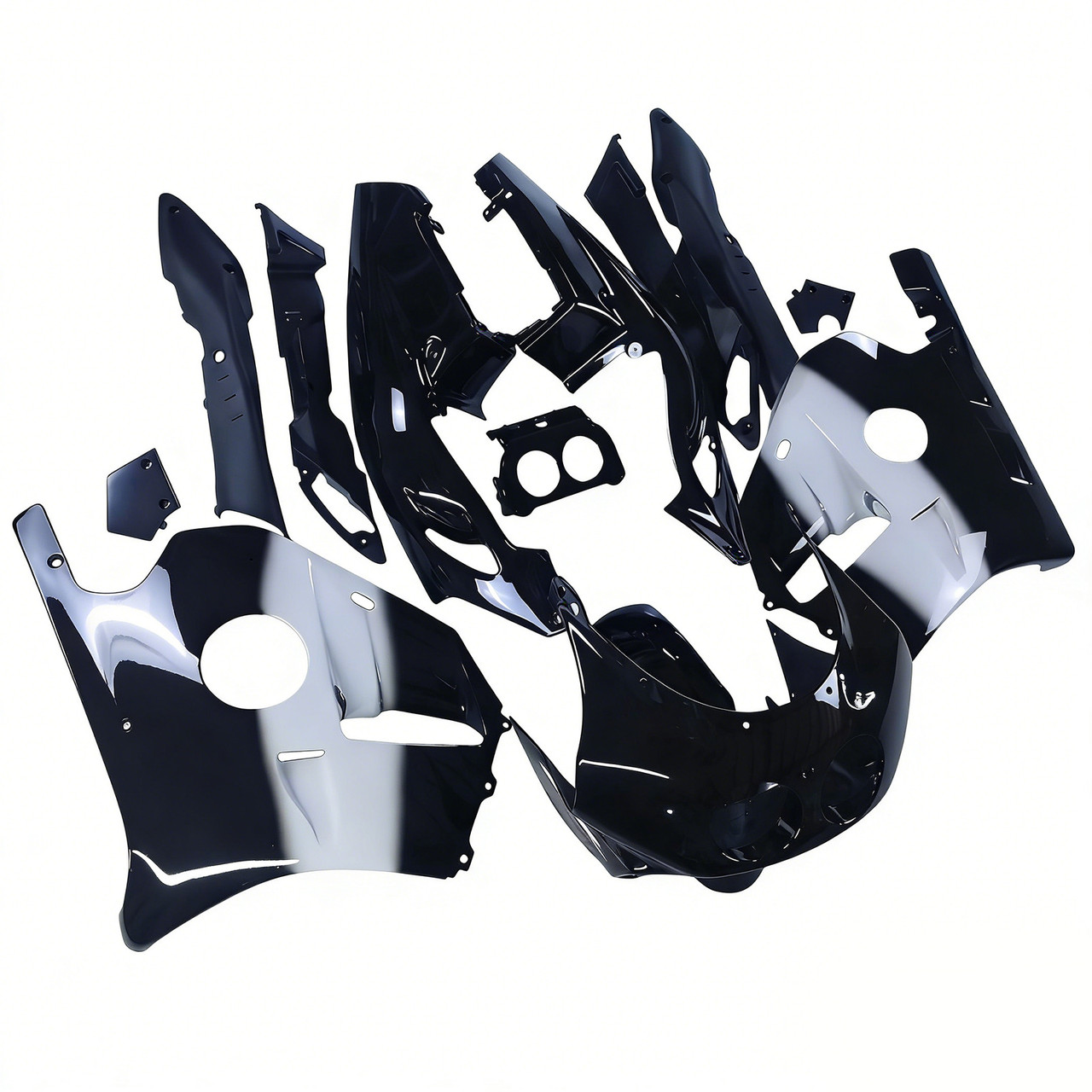 1990-1998 Honda CBR250RR MC22 Black White Fairing Kit 1