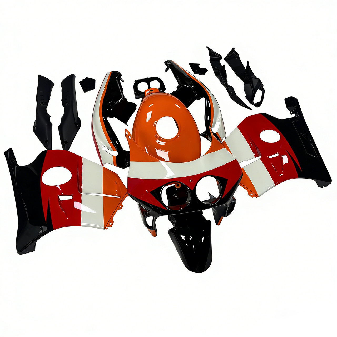 1990-1998 Honda CBR250RR MC22 Black Orange Red Fairing Kit