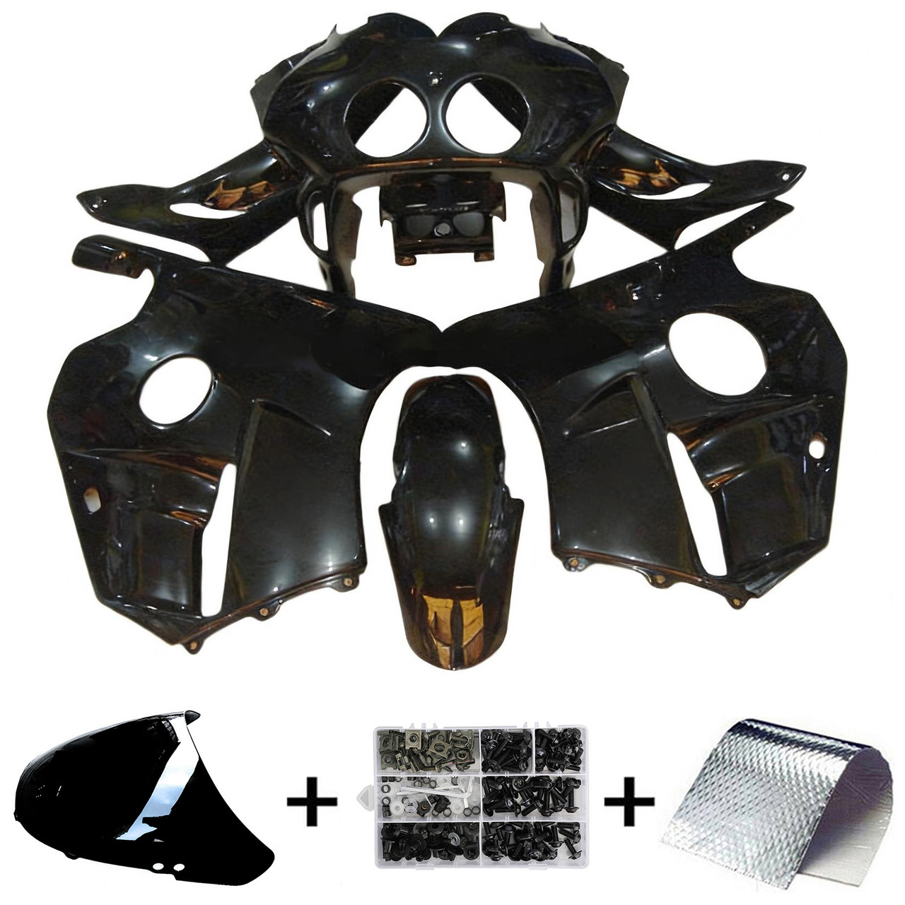 1990-1998 Honda CBR250RR MC22 Black Fairing Kit