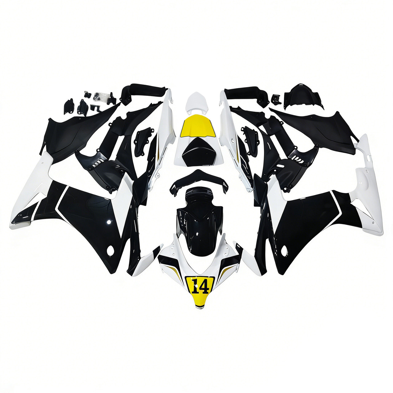 2013-2015 Honda CBR500R Black White Fairing Kit