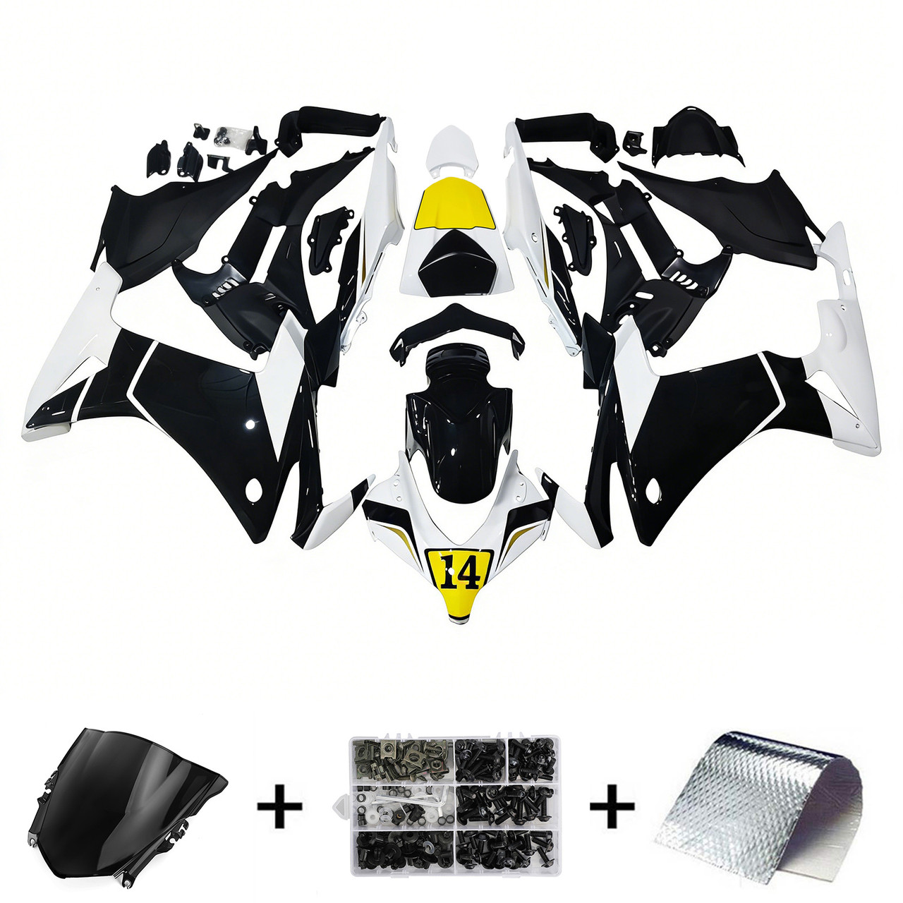 2013-2015 Honda CBR500R Black White Fairing Kit