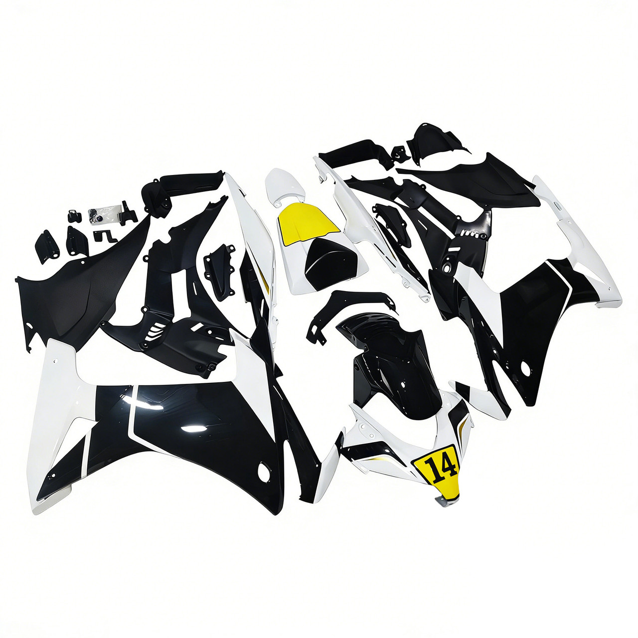 2013-2015 Honda CBR500R Black White Fairing Kit