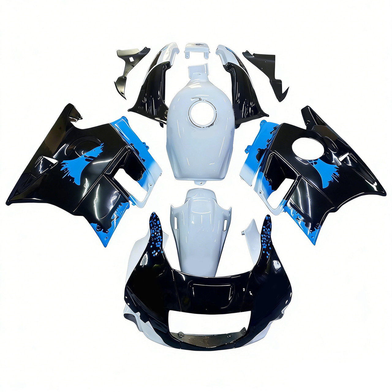 1991-1994 Honda CBR600 F2 White Black Fairing Kit 2
