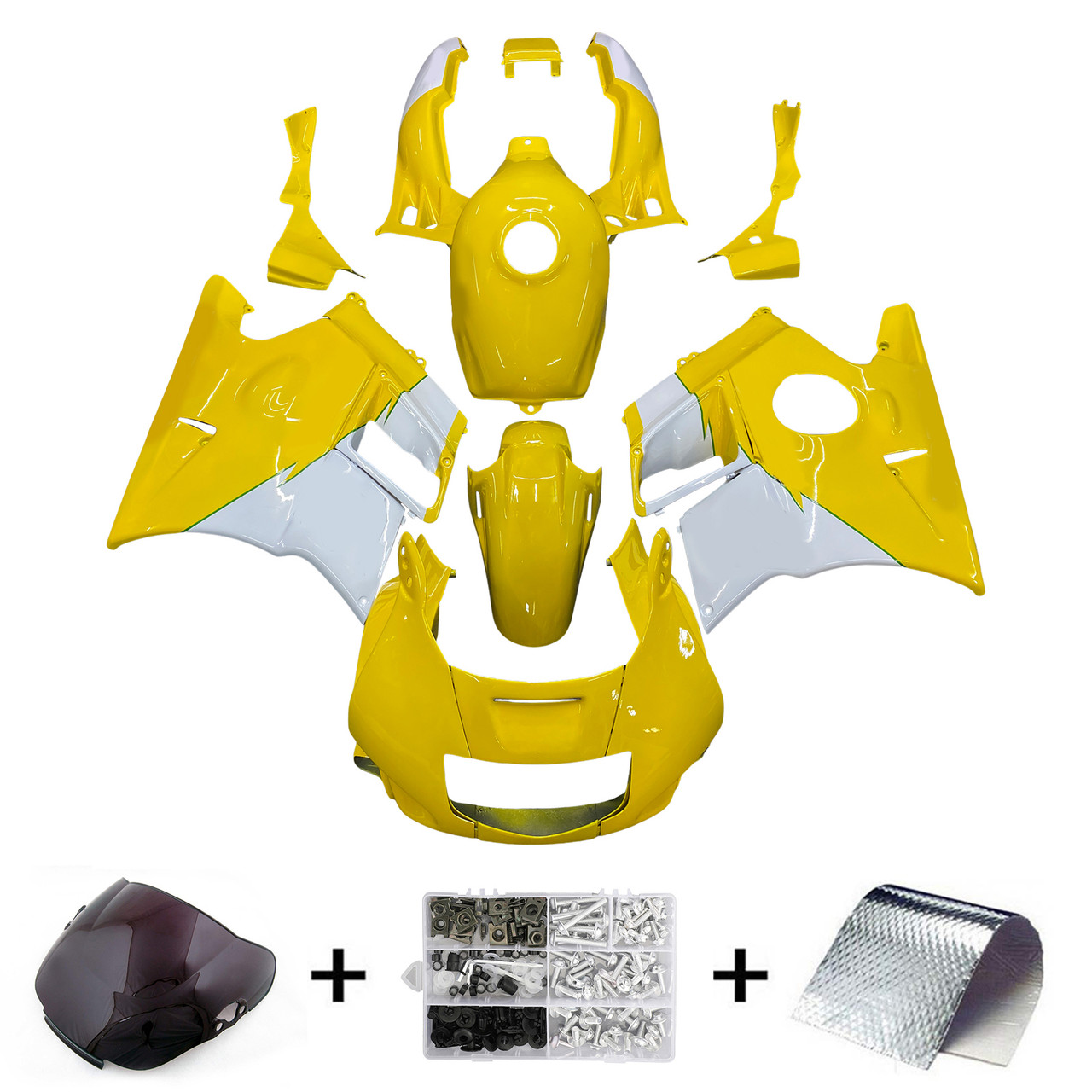 1991-1994 Honda CBR600 F2 Yellow White Fairing Kit