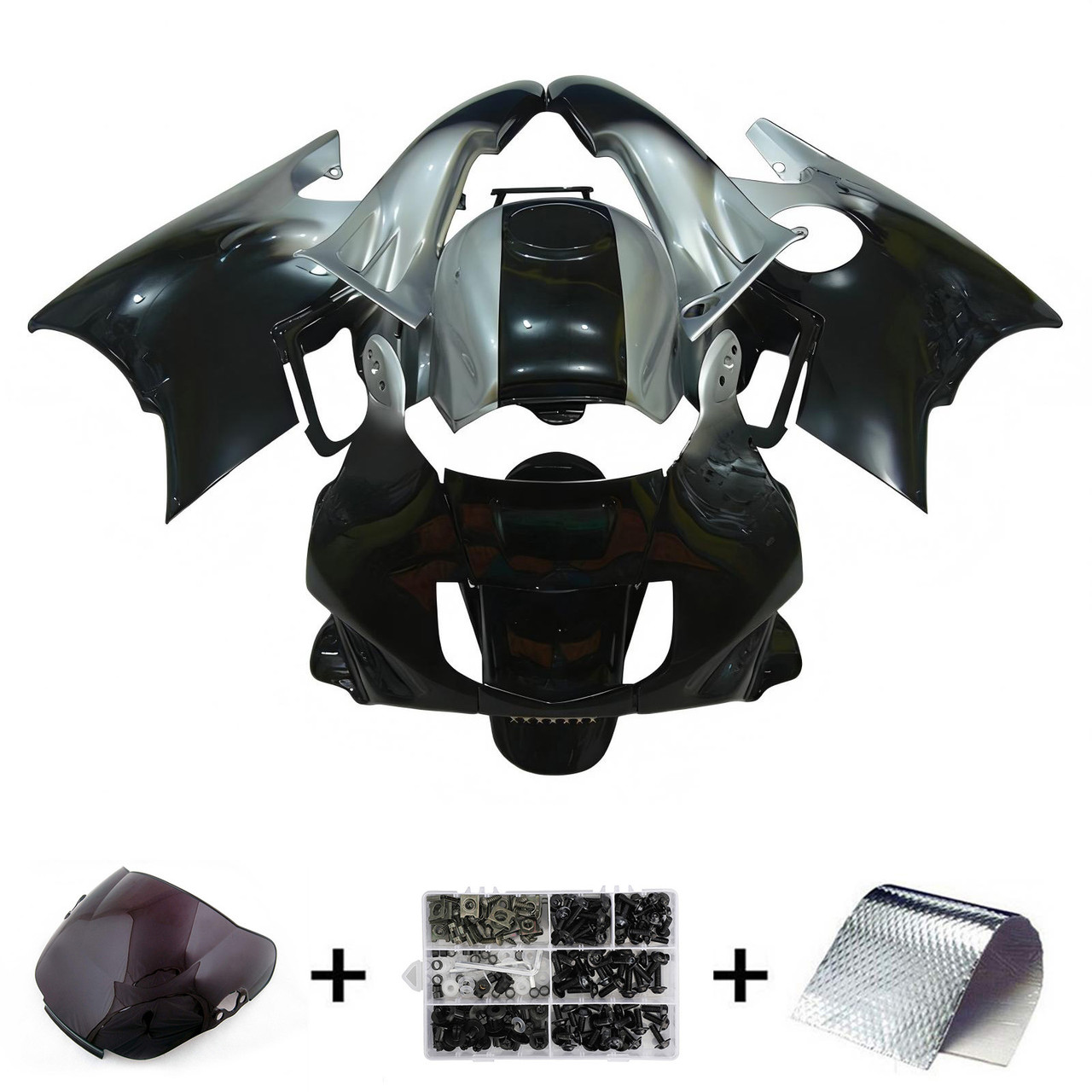 1991-1994 Honda CBR600 F2 Black Gray Fairing Kit