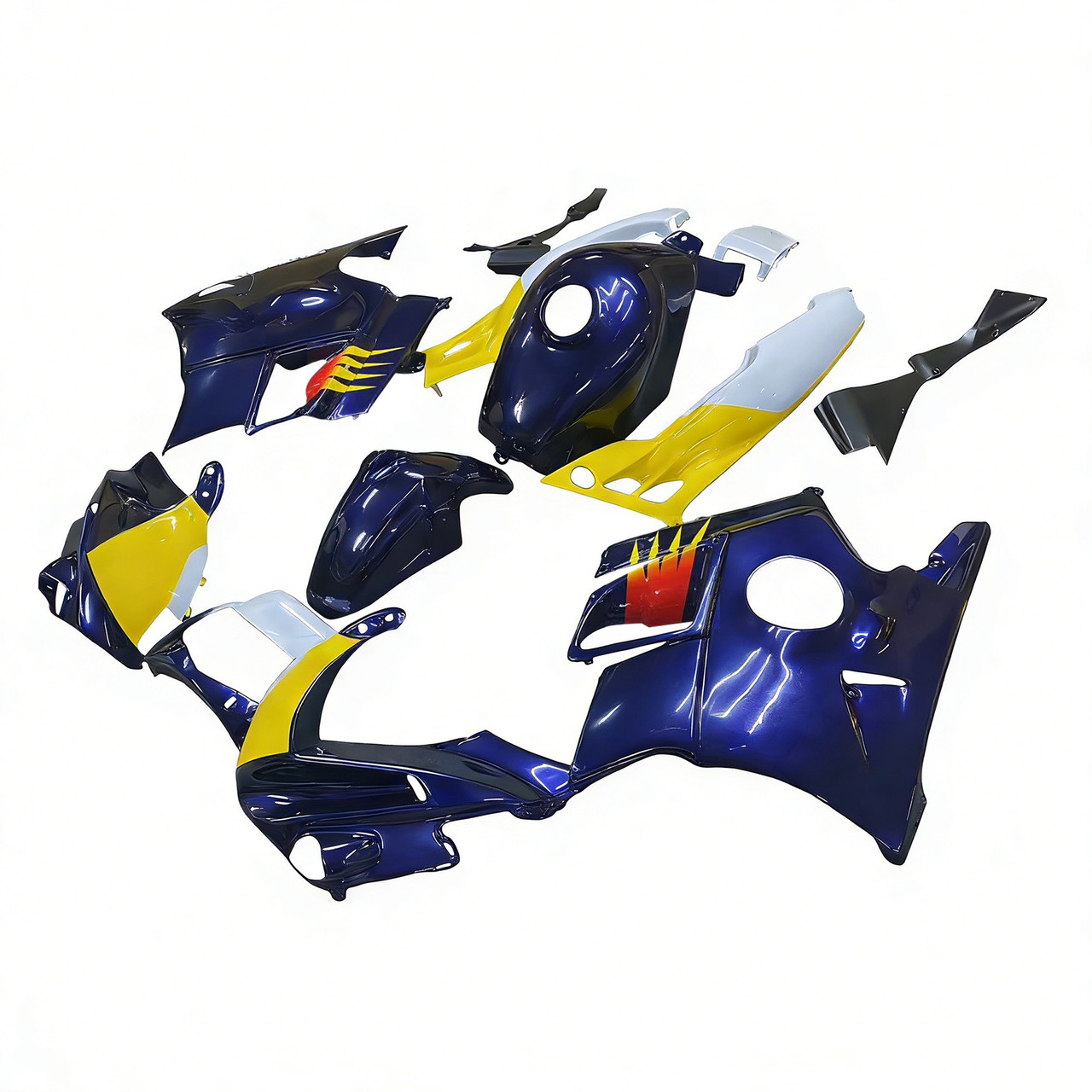 1991-1994 Honda CBR600 F2 Black White Yellow Fairing Kit