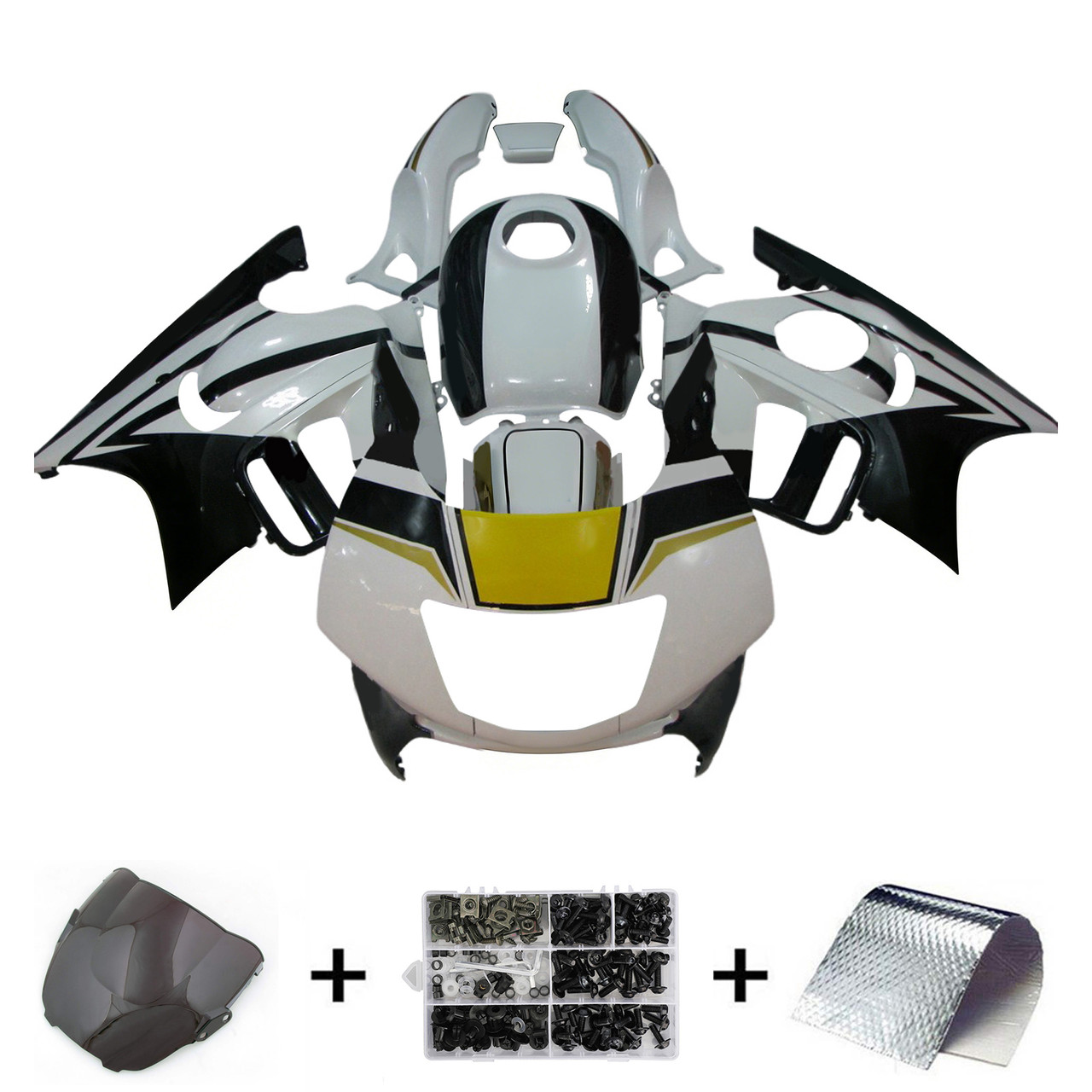1995-1996 Honda CBR600 F3 Black White Fairing Kit