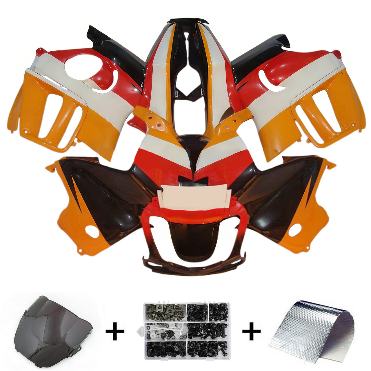 1997-1998 Honda CBR600 F3 Orange Black White Red Fairing Kit