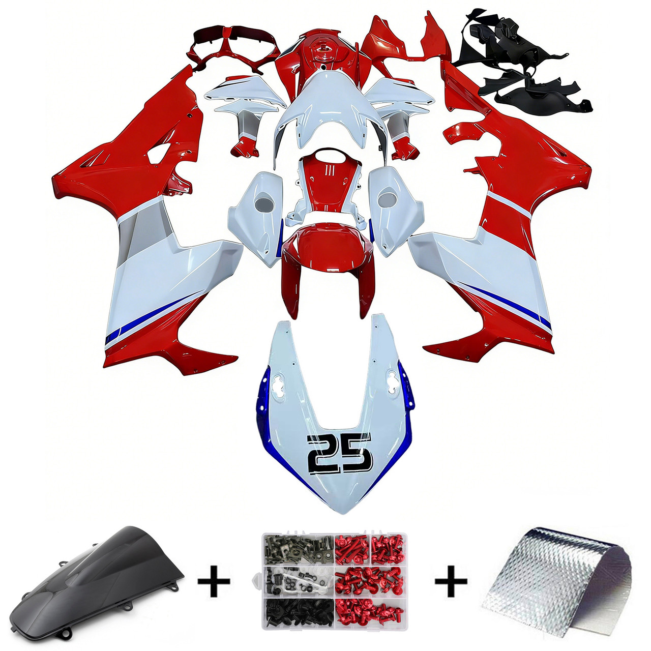 2017-2025 CBR1000RR Honda Red&White Logo Fairing Kit